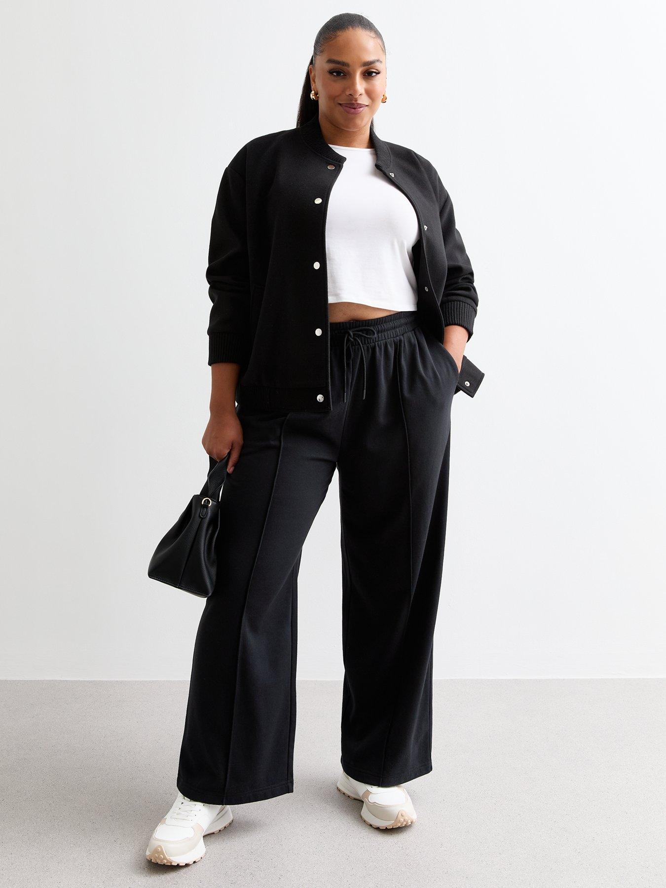 new-look-curves-pintucked-wide-leg-joggers-black