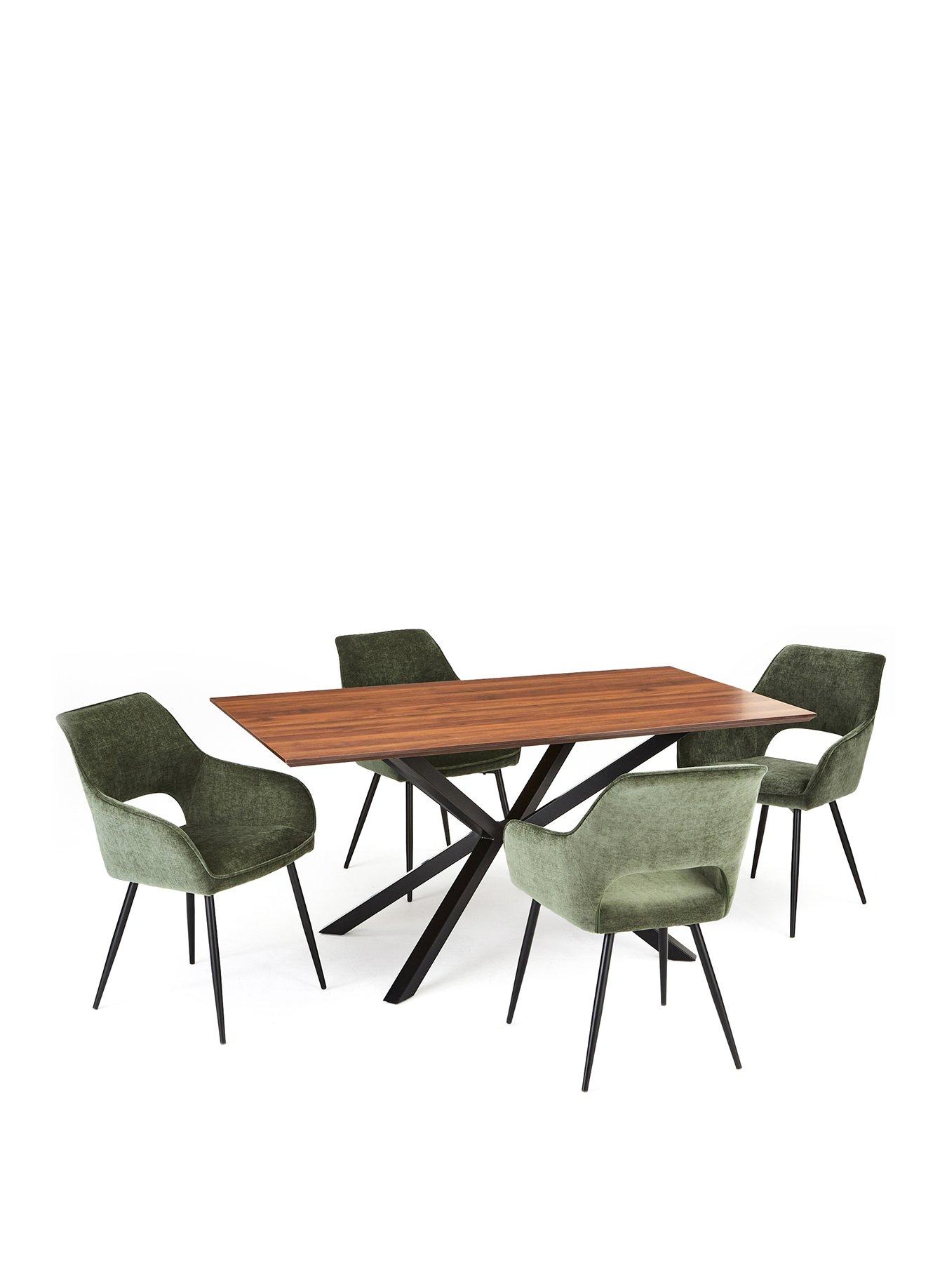 very-home-chopstick-160cm-rectangle-wood-top-table-4-sheldon-green-dining-chairsstillFront