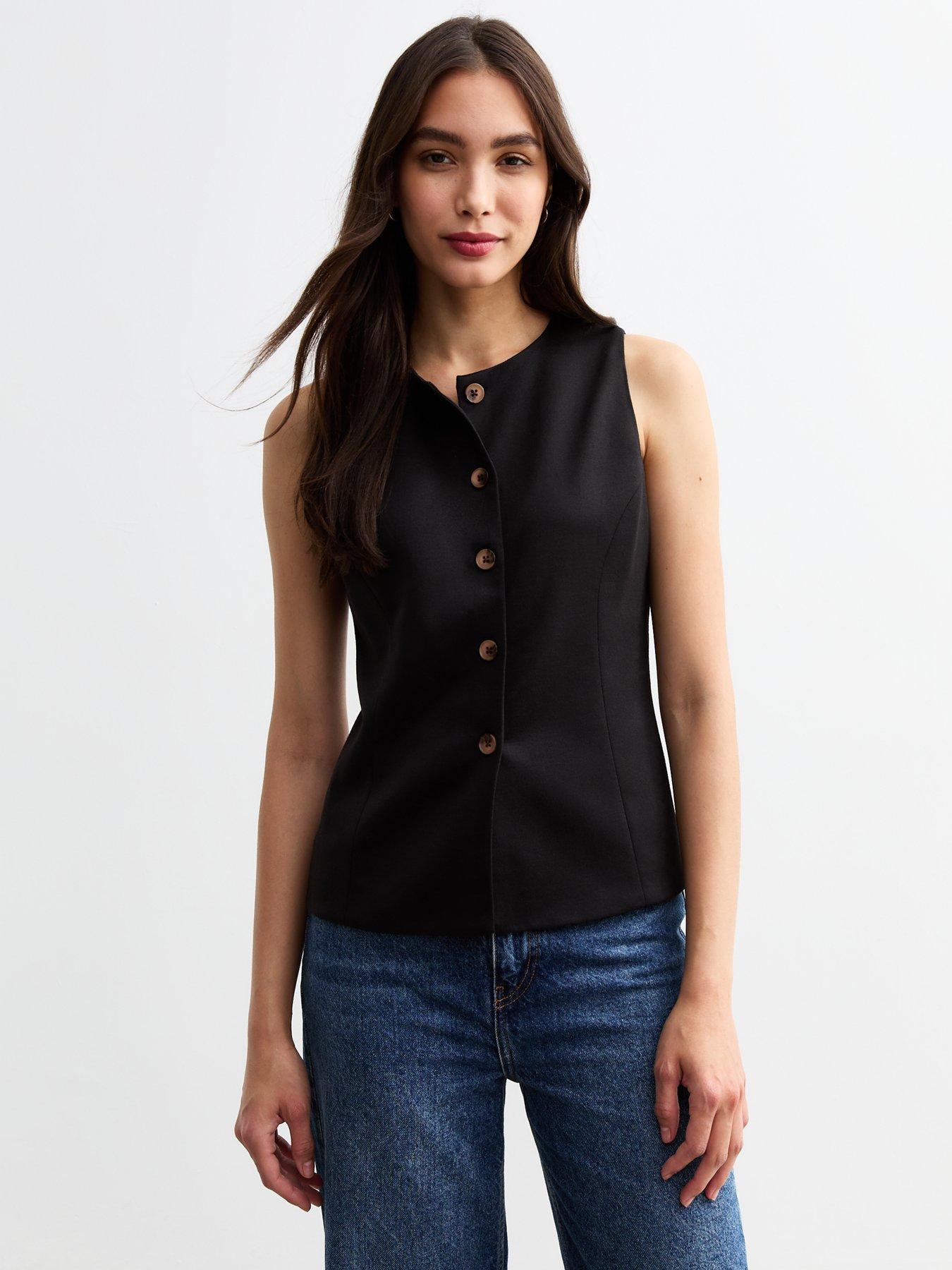 new-look-button-up-crew-neck-waistcoat-black