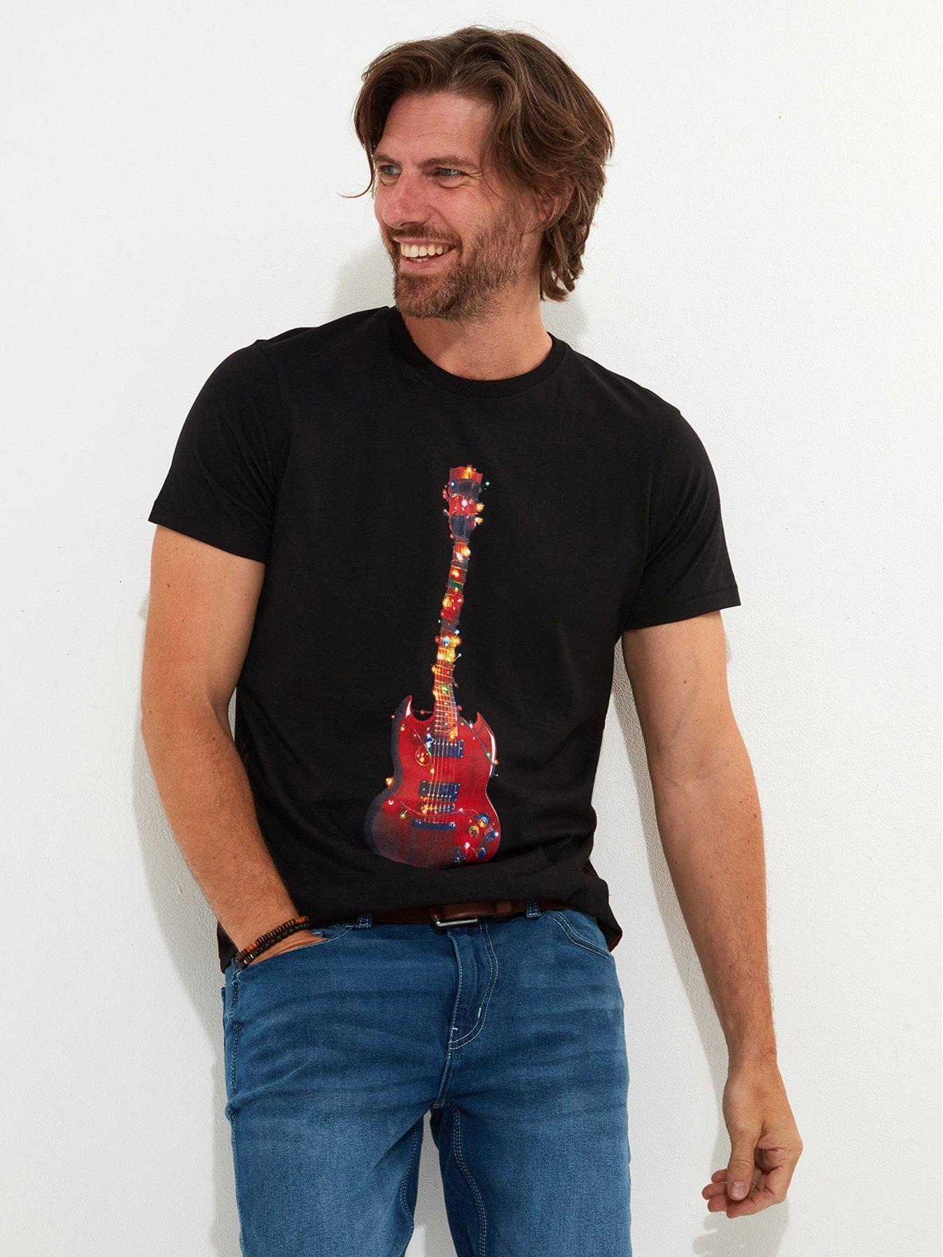 joe-browns-novelty-guitar-christmas-tree-t-shirt-blackstillFront