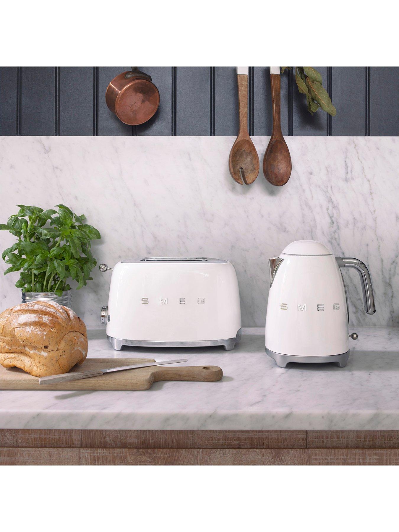 Smeg 50's Style Kettle and Slice Toaster, White Very Ireland