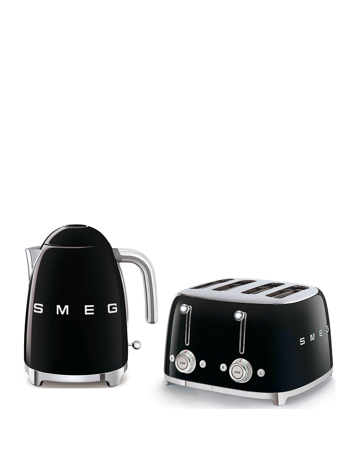 Image 1 of 7 of Smeg 50's Style Kettle KLF03BLUK and 4-Slice Toaster - Black