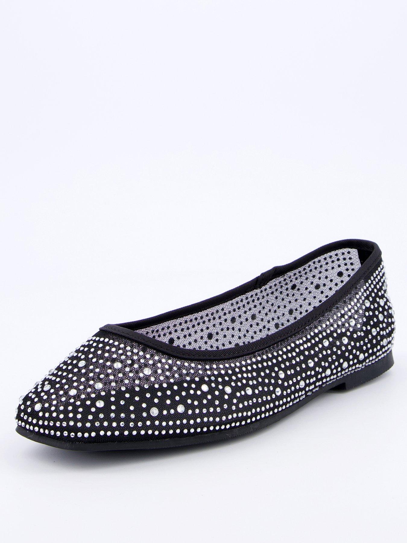 Image 2 of 7 of V by Very Extra Wide Fit Mesh Ballerina - Black
