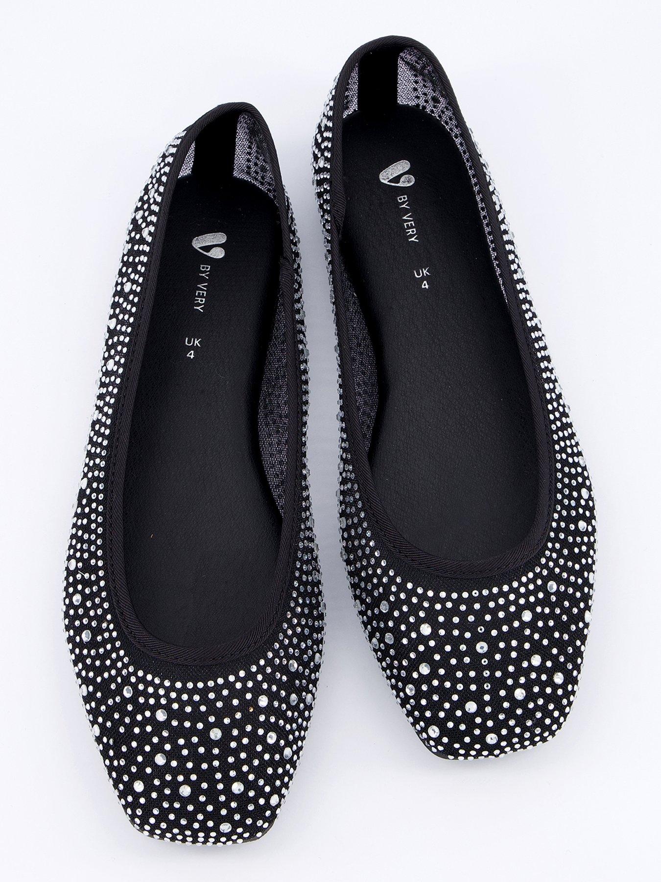 Image 3 of 7 of V by Very Extra Wide Fit Mesh Ballerina - Black