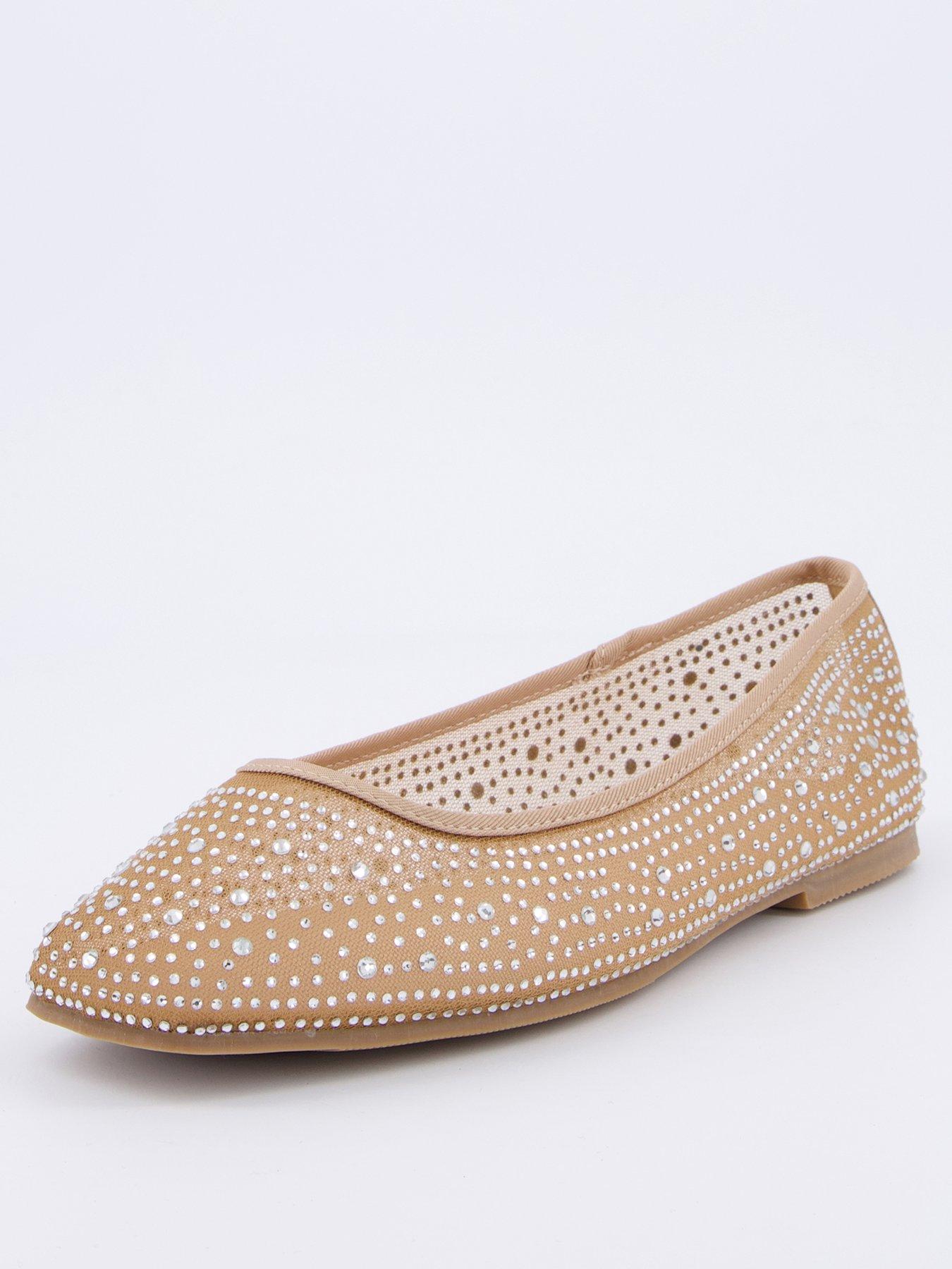 V by Very Extra Wide Fit Mesh Ballerina Nude Very Ireland