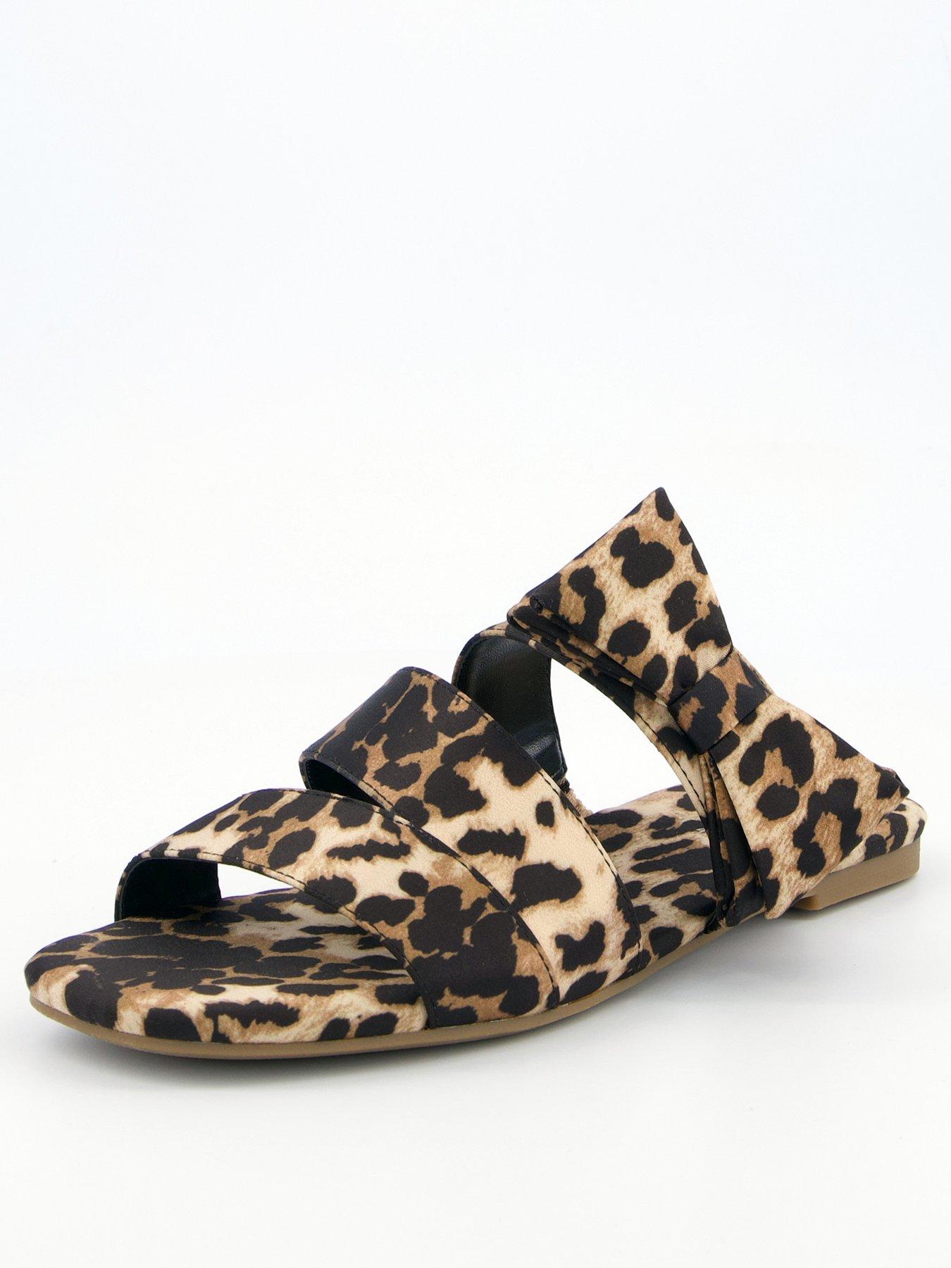 Image 2 of 7 of V by Very Leopard Slider With Bow - Brown