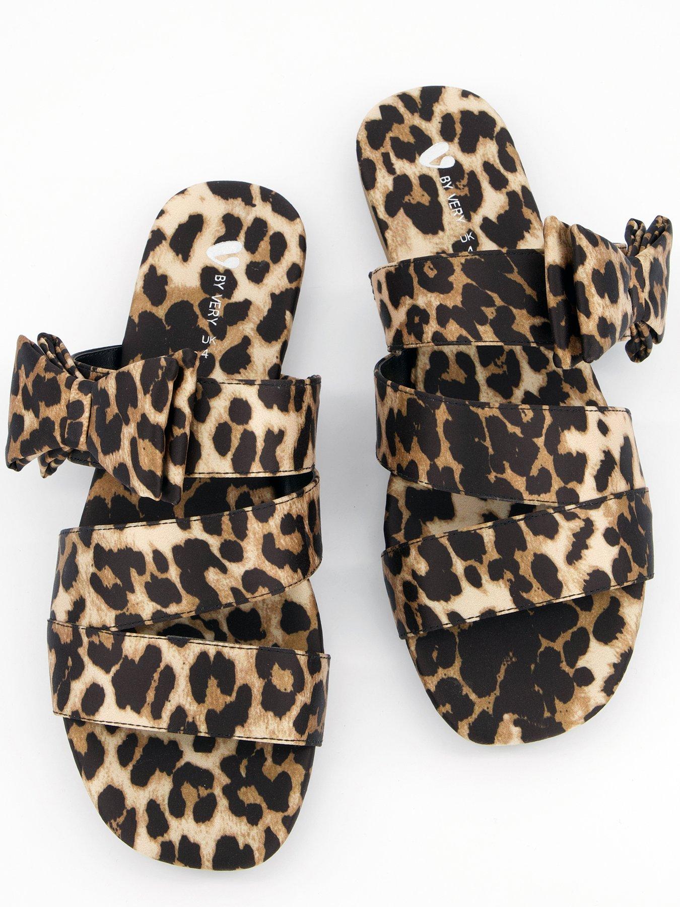 Image 3 of 7 of V by Very Leopard Slider With Bow - Brown
