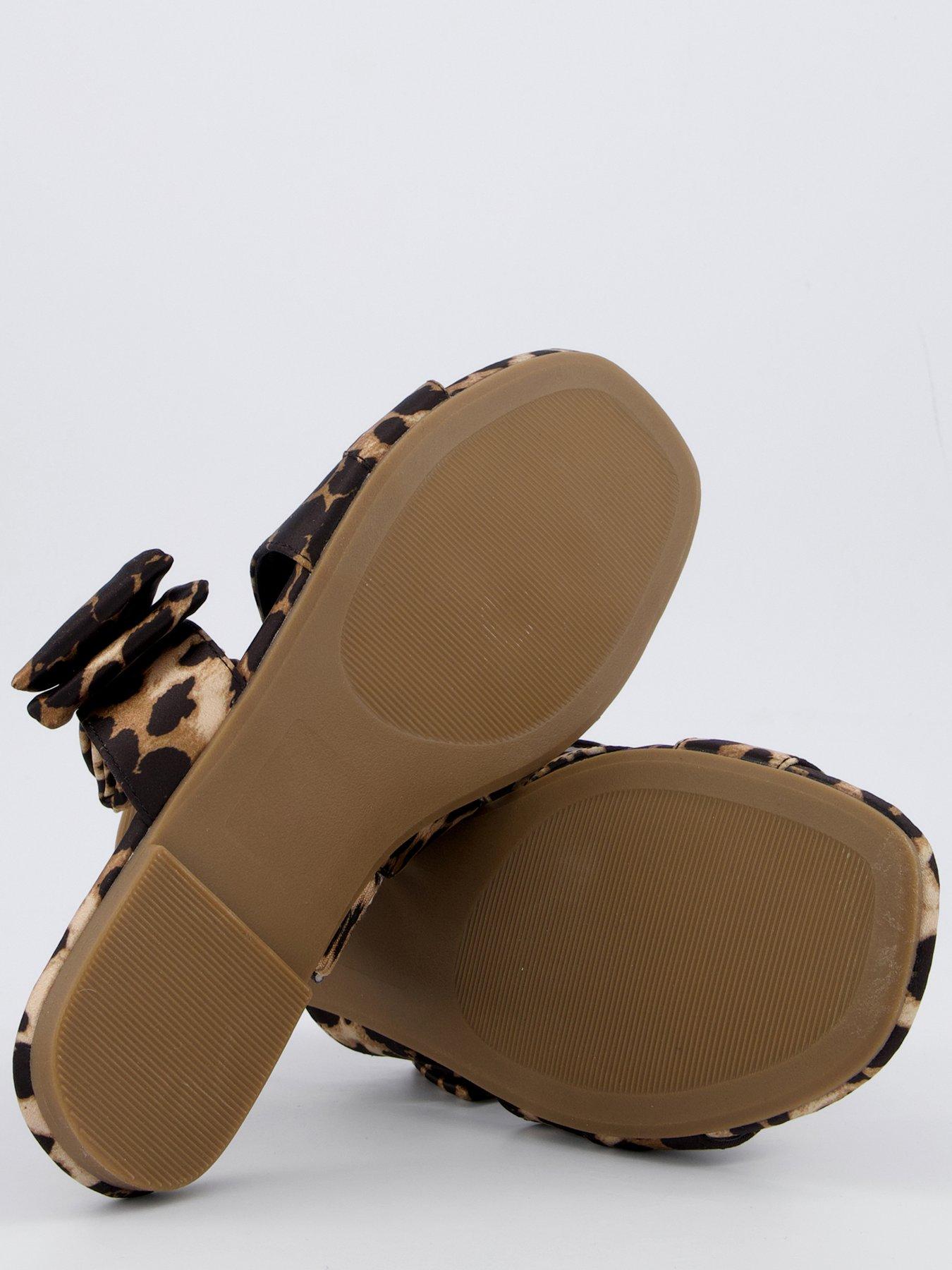 Image 4 of 7 of V by Very Leopard Slider With Bow - Brown