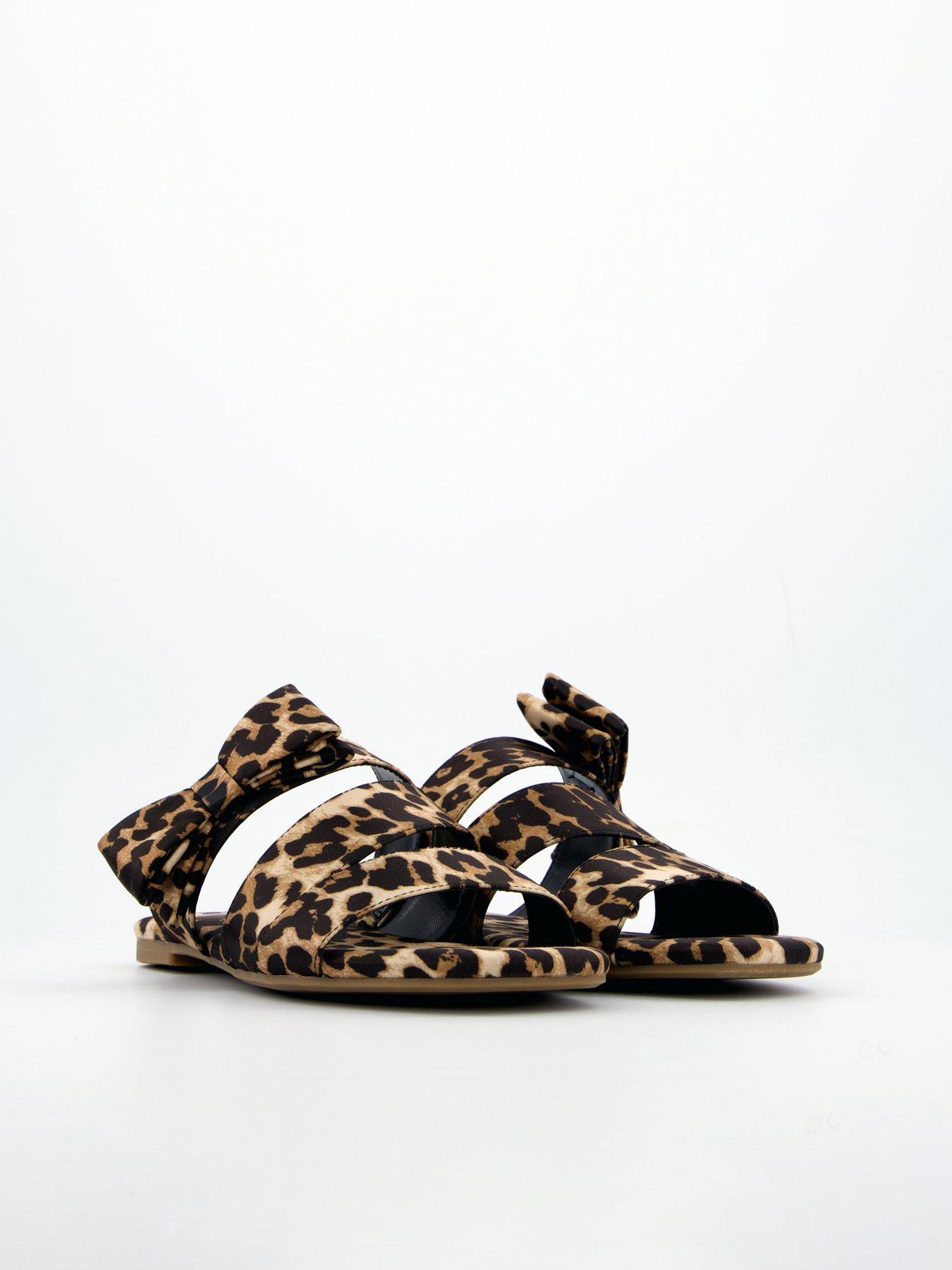 Image 6 of 7 of V by Very Leopard Slider With Bow - Brown
