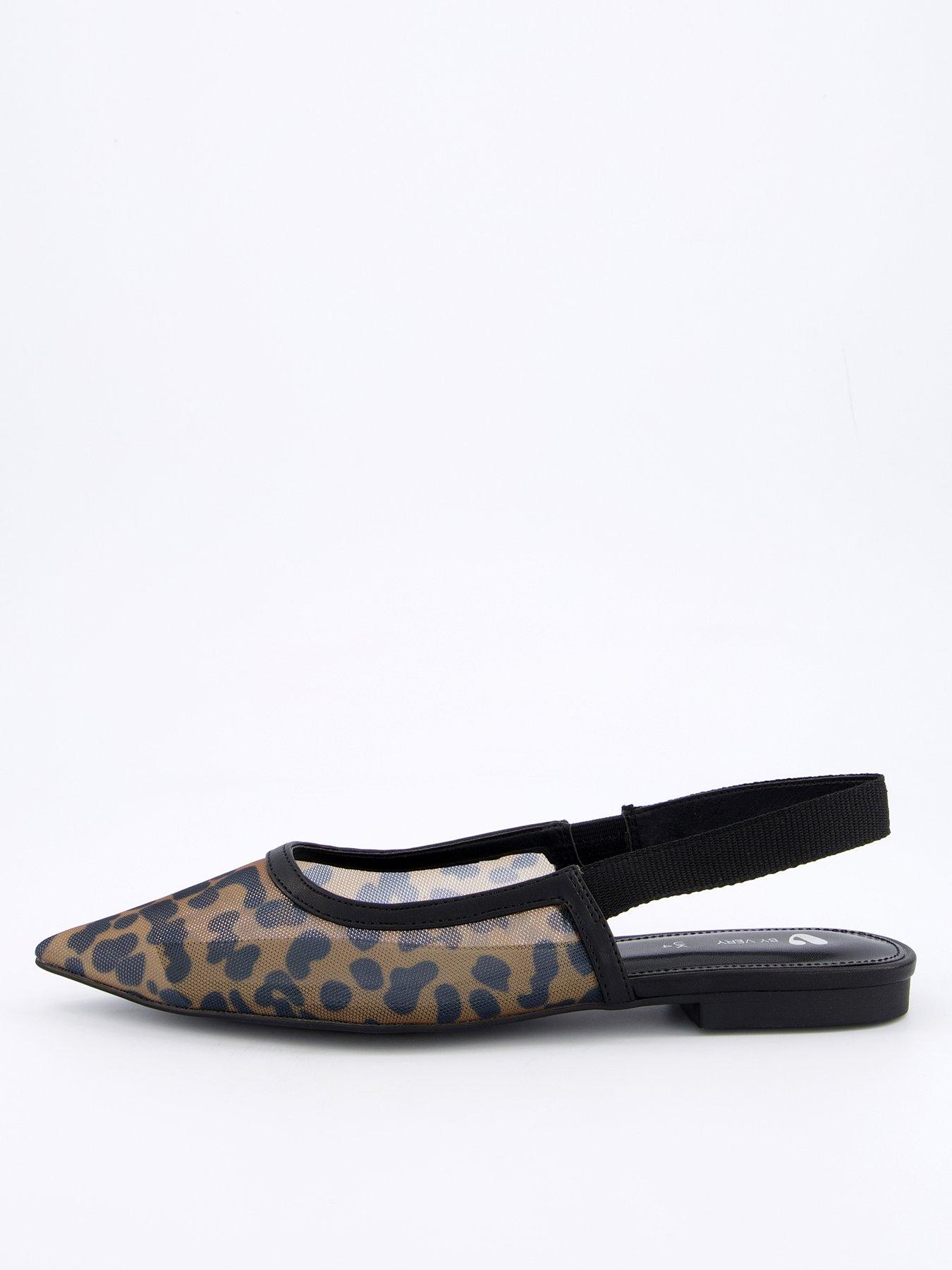 Image 2 of 6 of V by Very Leopard Pointed Ballerina - Black