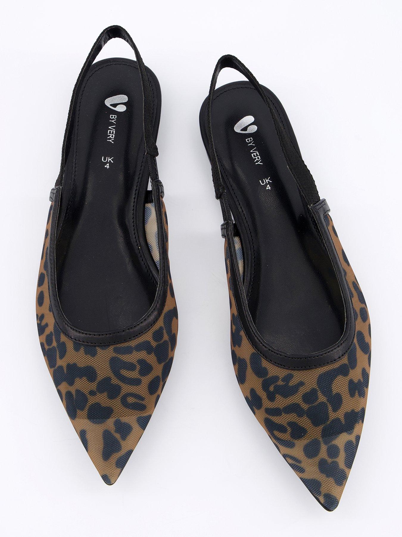 Image 3 of 6 of V by Very Leopard Pointed Ballerina - Black