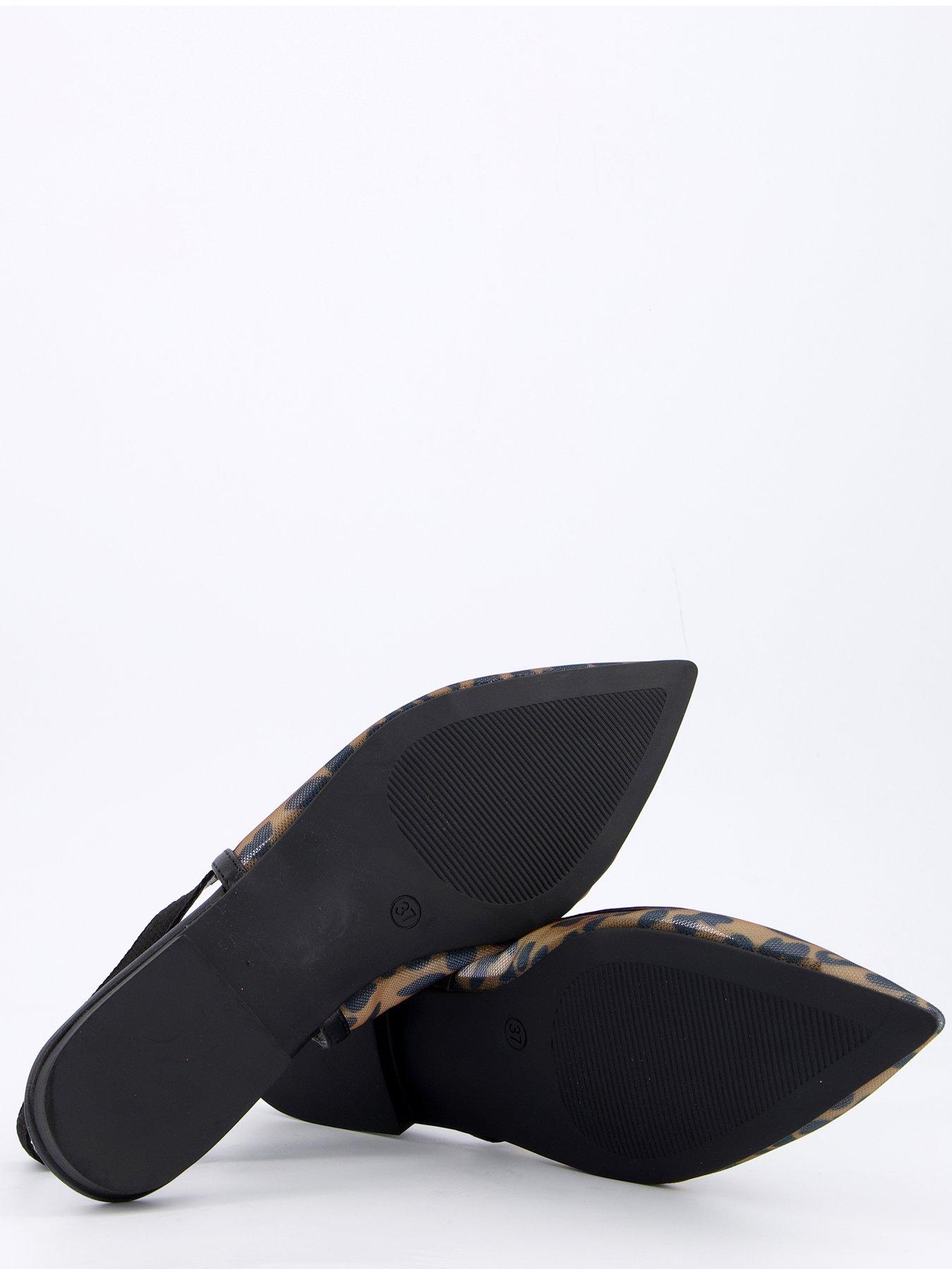 Image 4 of 6 of V by Very Leopard Pointed Ballerina - Black
