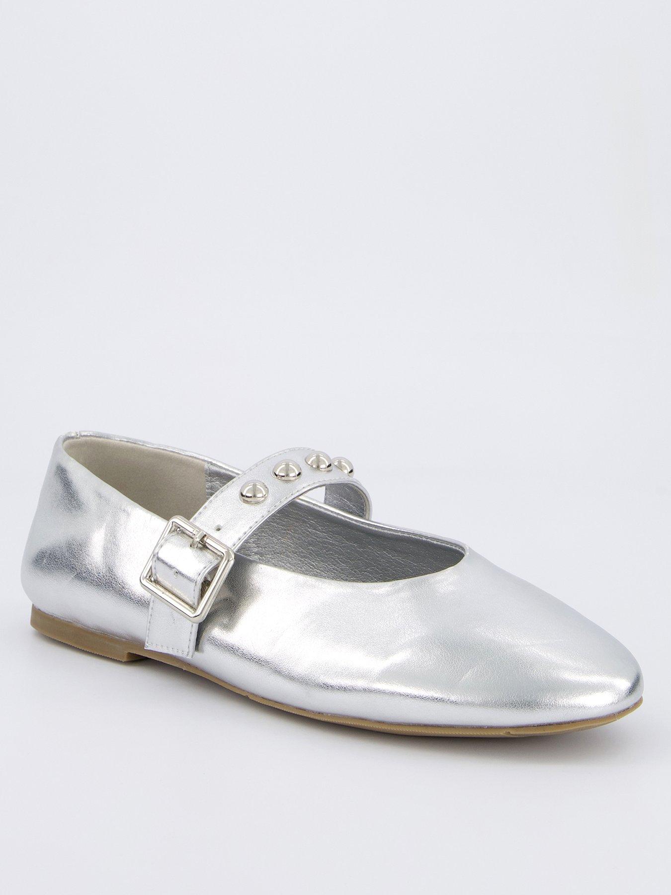 V by Very Embellished Ballerina Pump - Silver