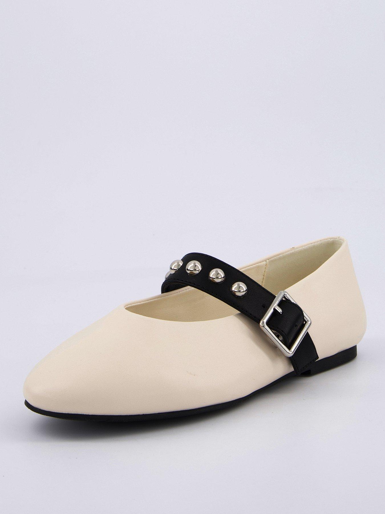 Image 2 of 7 of V by Very Studded Ballerina Pump - Cream