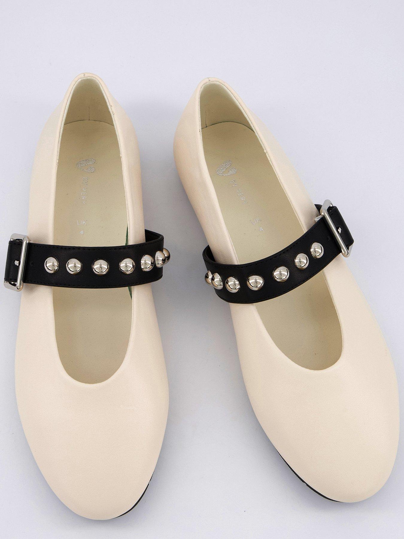 Image 3 of 7 of V by Very Studded Ballerina Pump - Cream