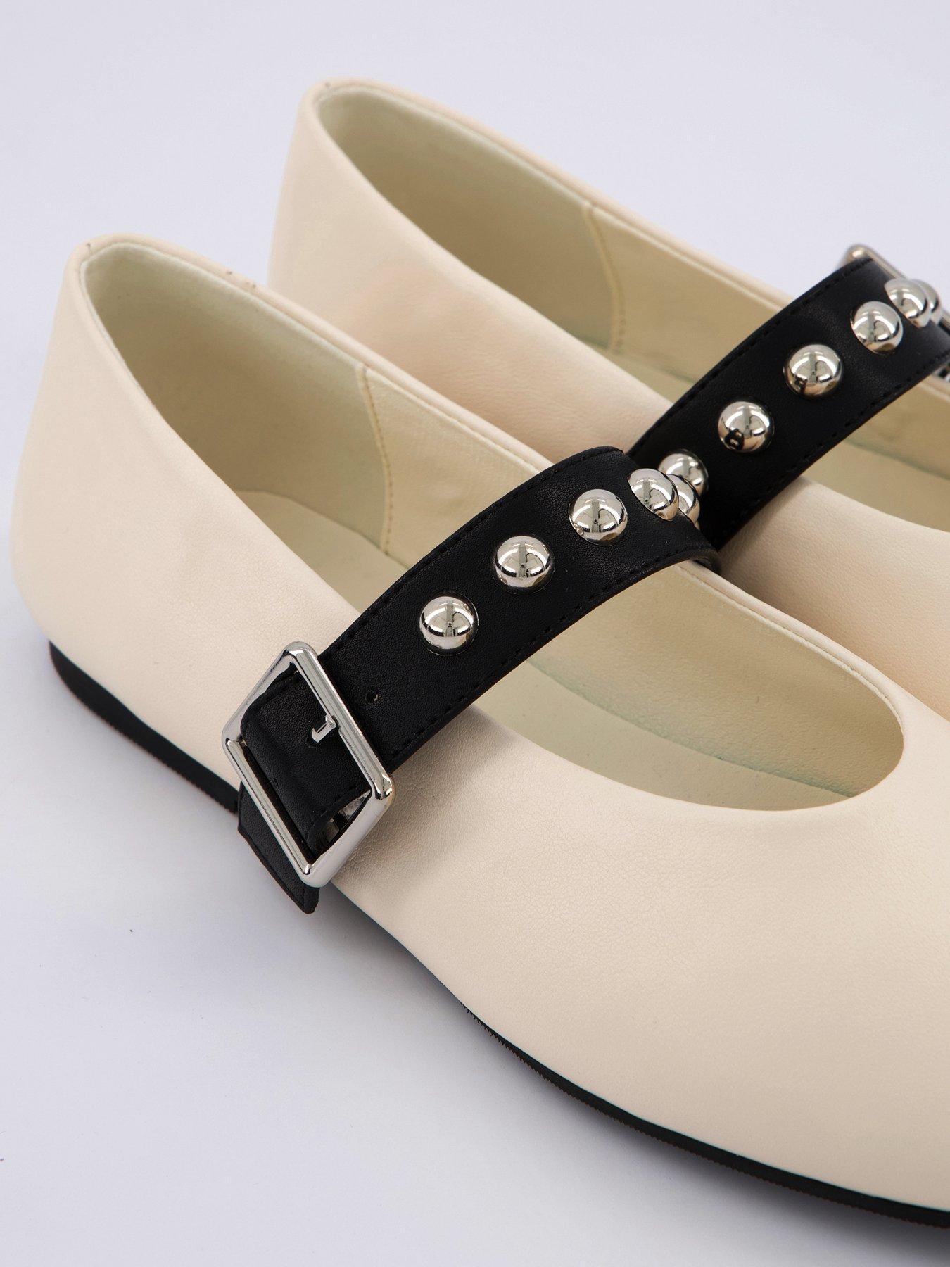 Image 5 of 7 of V by Very Studded Ballerina Pump - Cream