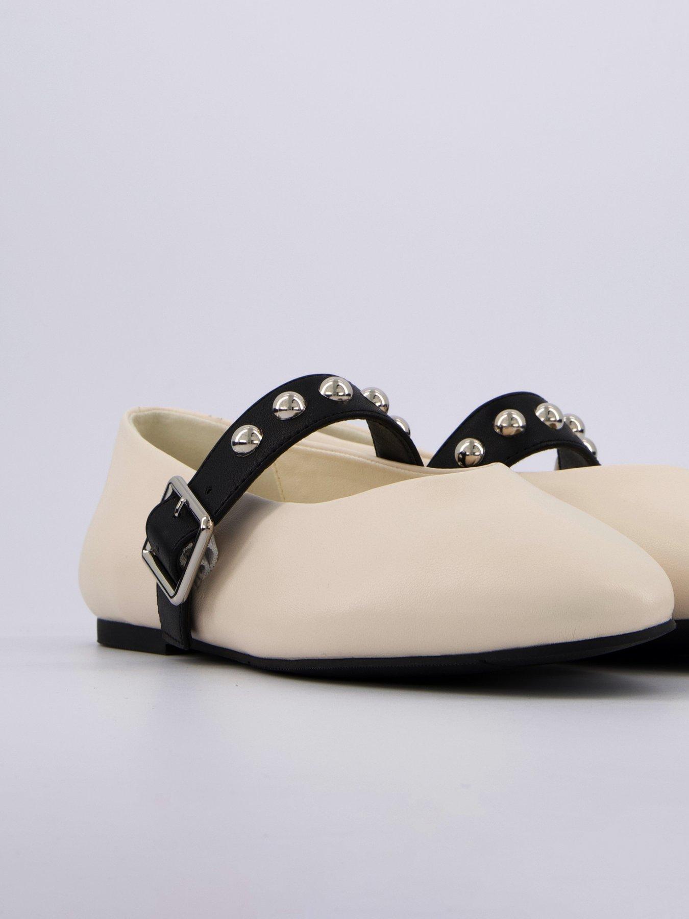 Image 6 of 7 of V by Very Studded Ballerina Pump - Cream