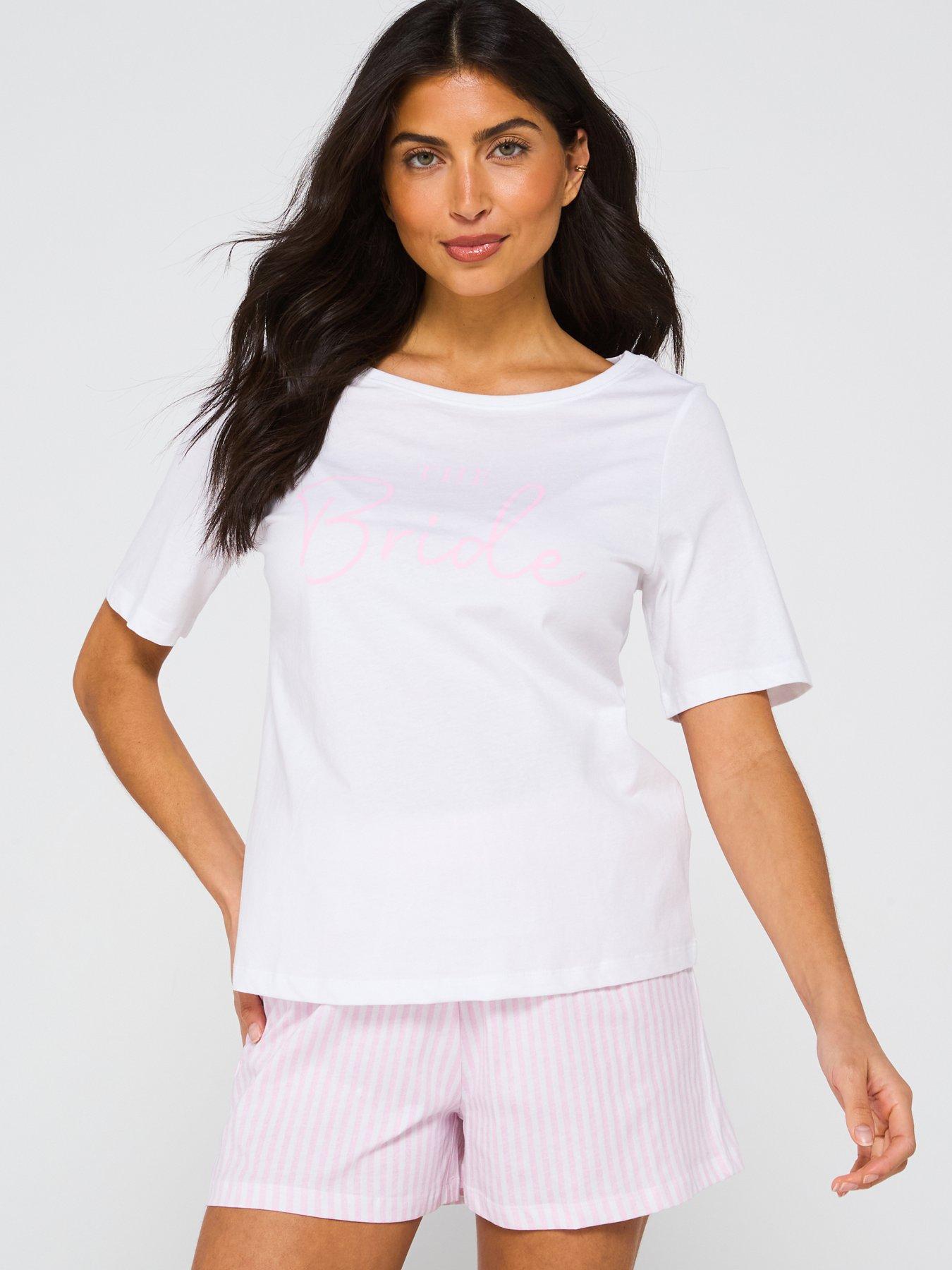 Image 1 of 6 of Everyday Bride Short Sleeve Short Pyjama Set - Cream