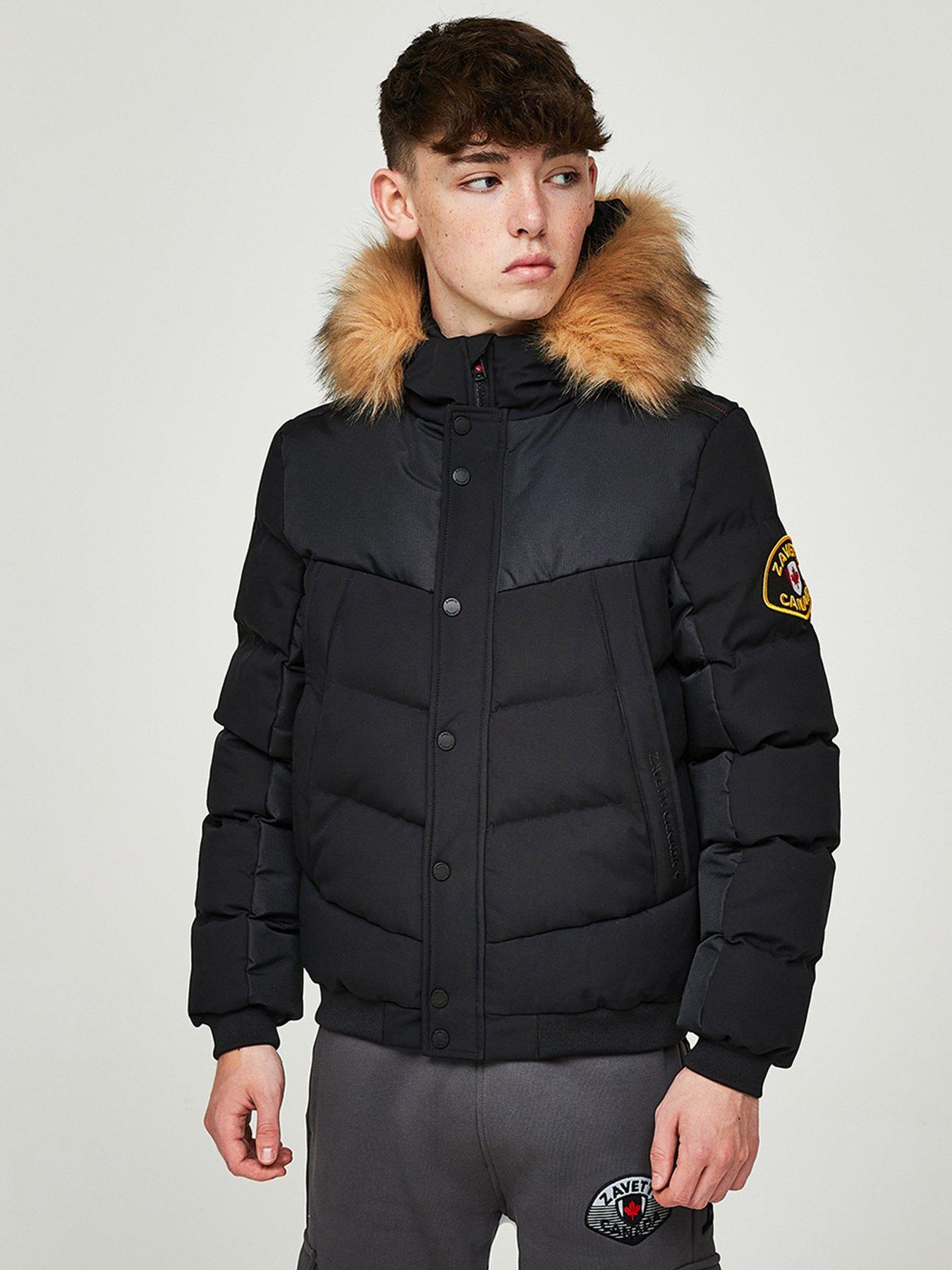 zavetti-canada-older-boys-garbantini-bomber-parka-jacket-black