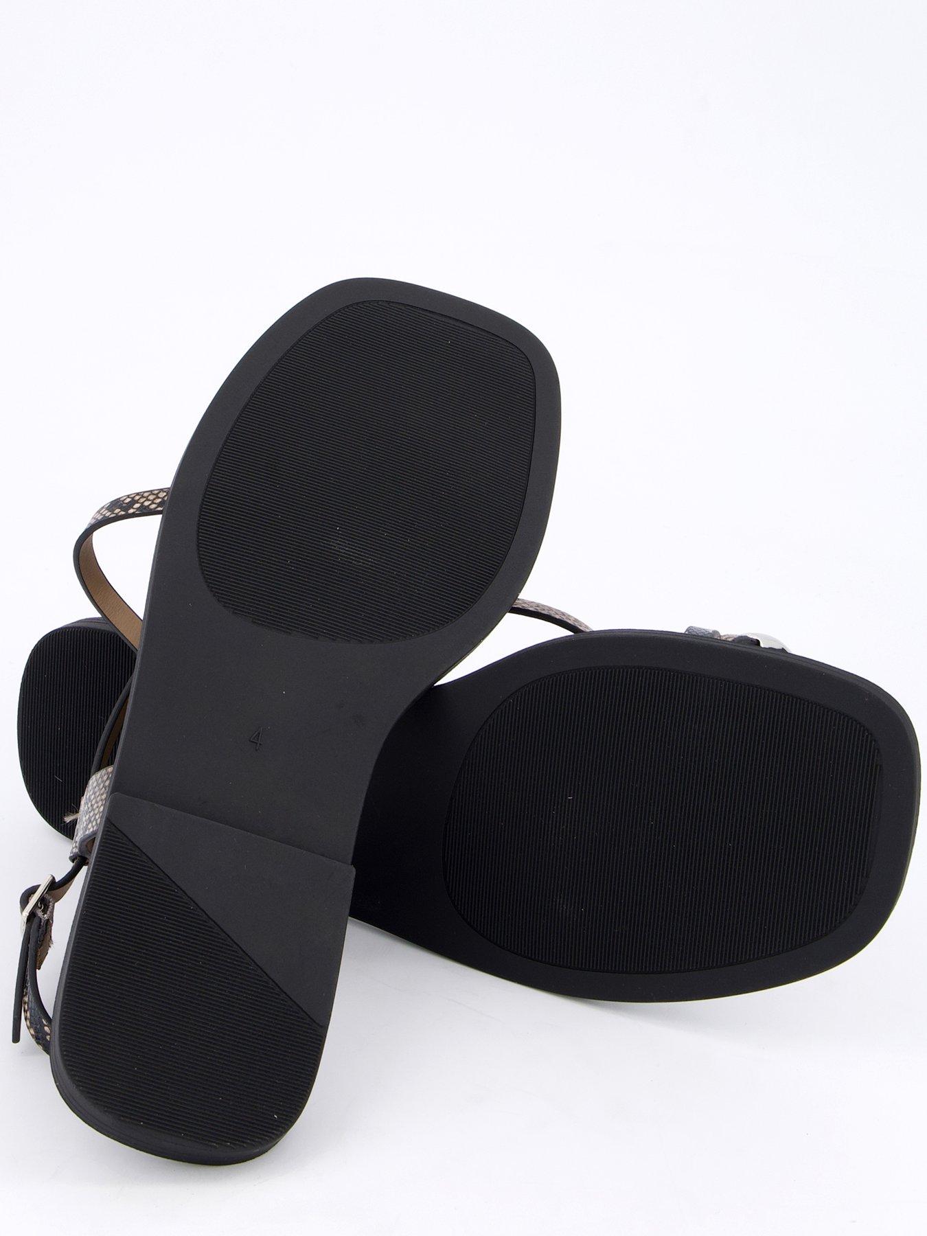 Image 4 of 6 of V by Very Strappy Flat Sandal With Metal Embellishment - Snake