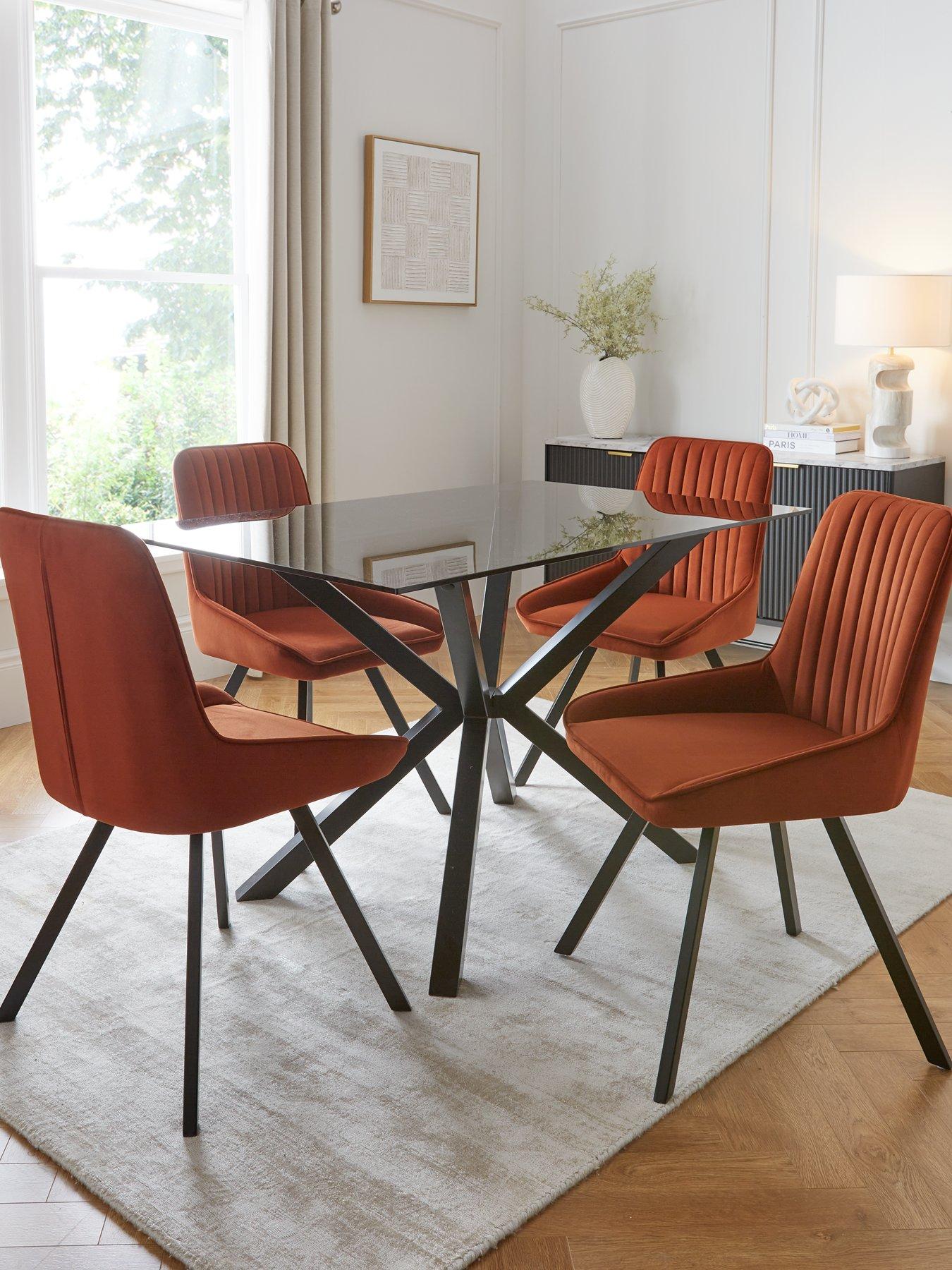 the-very-collection-chopstick-black-130nbspcm-rectangular-dining-table-4-marlow-rust-chairs