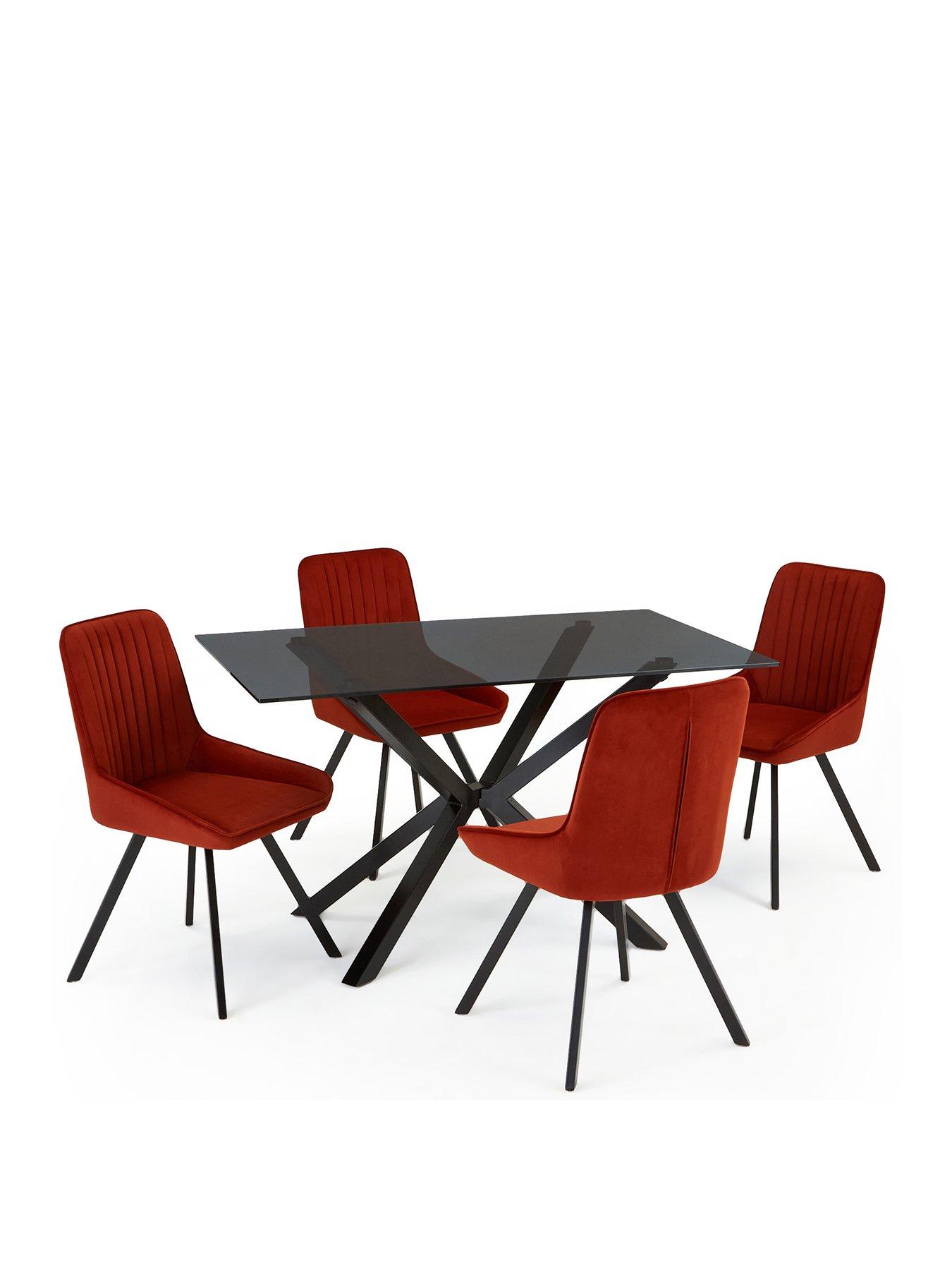 the-very-collection-chopstick-black-130nbspcm-rectangular-dining-table-4-marlow-rust-chairsstillFront