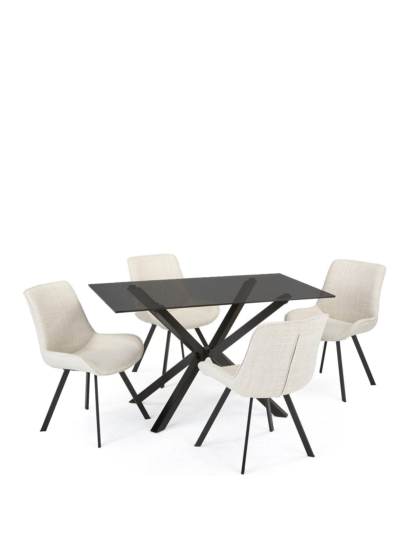 the-very-collection-chopstick-black-130nbspcm-rectangular-dining-table-4-arabella-greynbspchairsstillFront