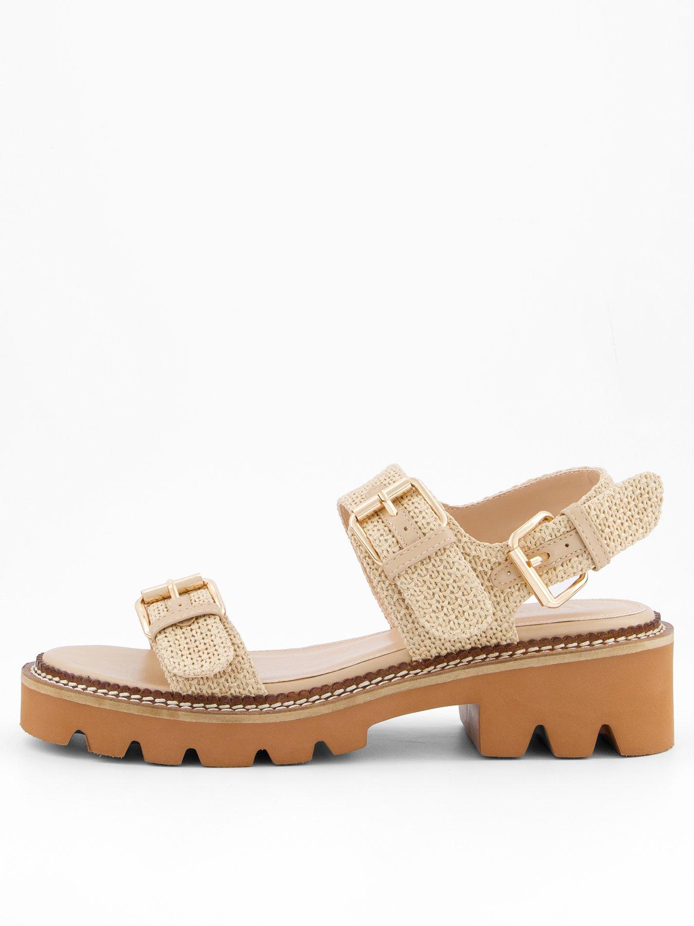 V by Very Raffia Chunky Buckle Sandal