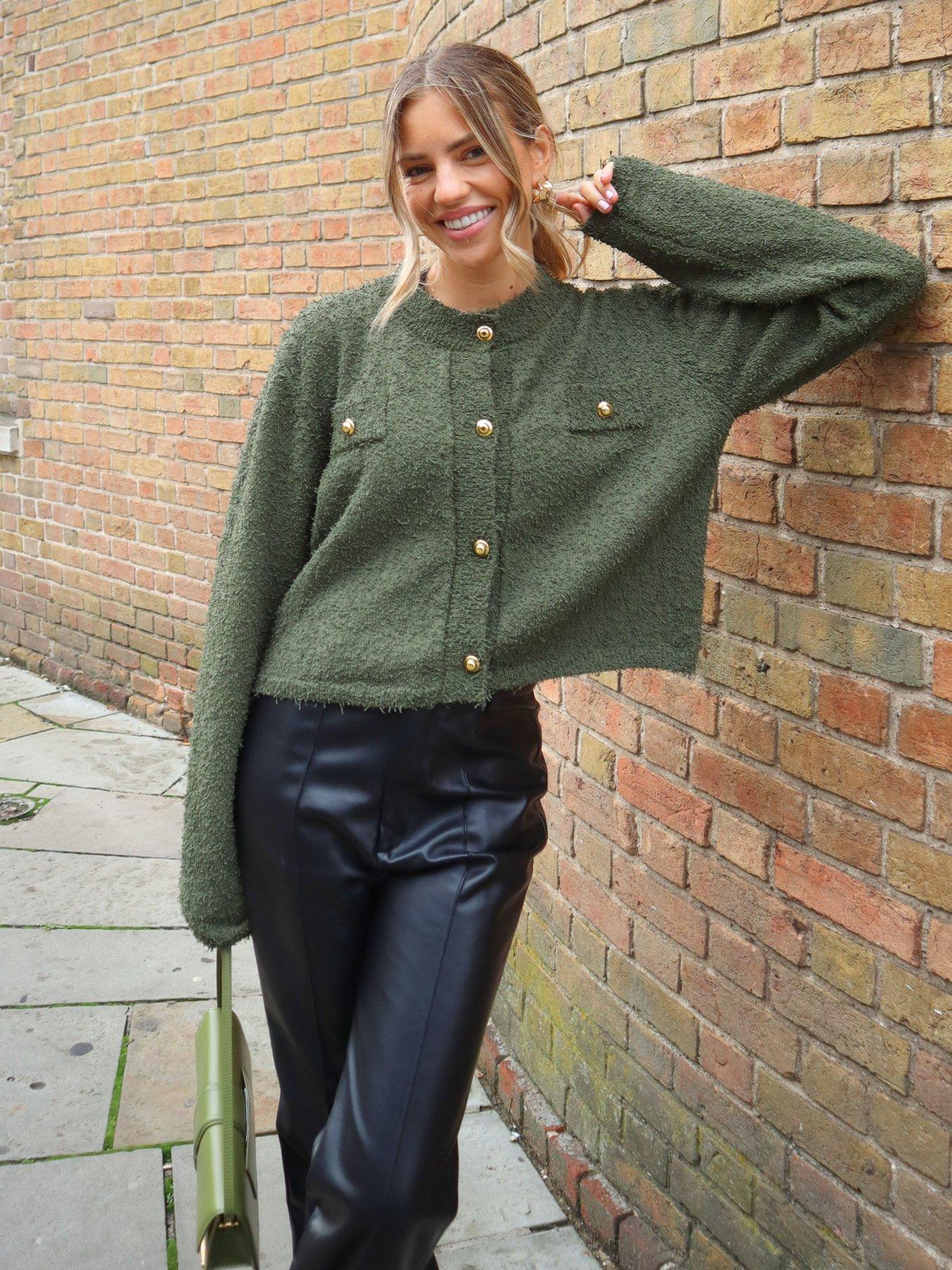Image of Style Cheat Textured Button Detail Knit Cardigan - Khaki