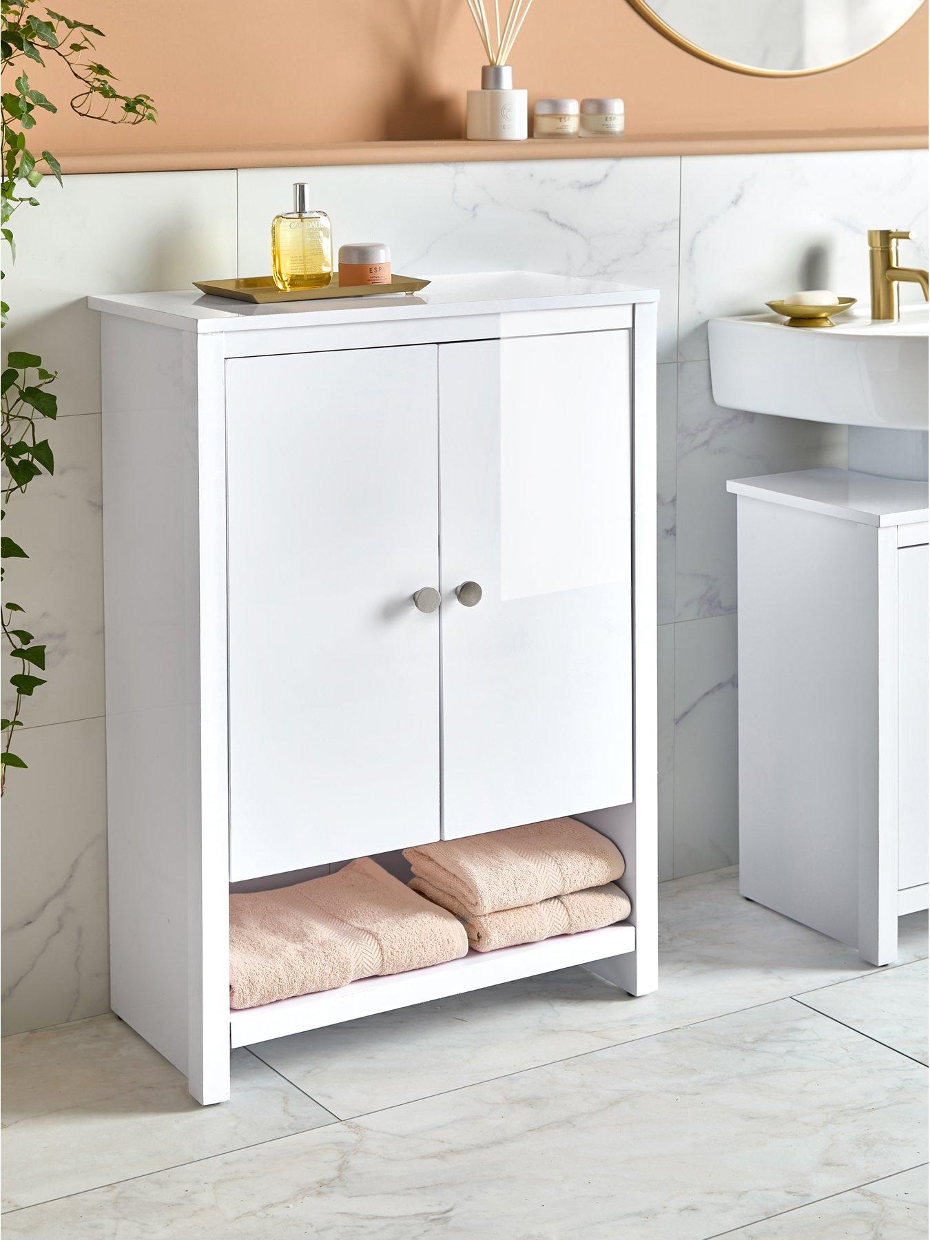 Very Home Bramford Low Bathroom Cabinet - White Gloss