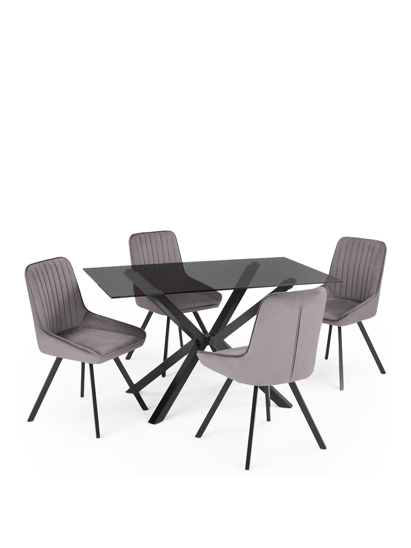 the-very-collection-chopstick-black-130-cm-rectangular-dining-table-nbsp4-marlow-grey-chairsstillFront