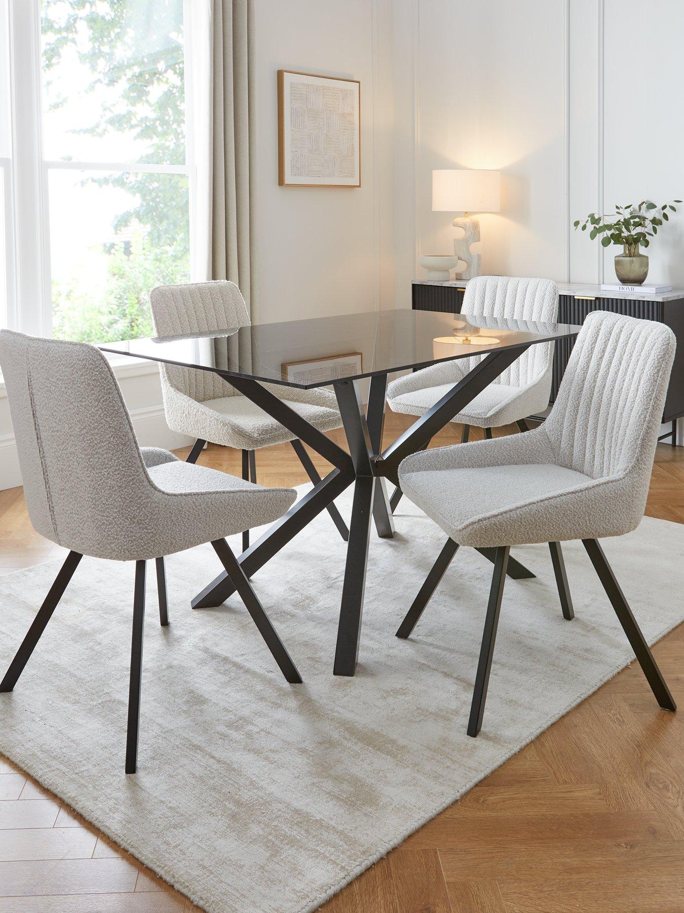 the-very-collection-chopstick-black-130-cm-rectangular-dining-table-nbsp4-marlow-boucle-chairs