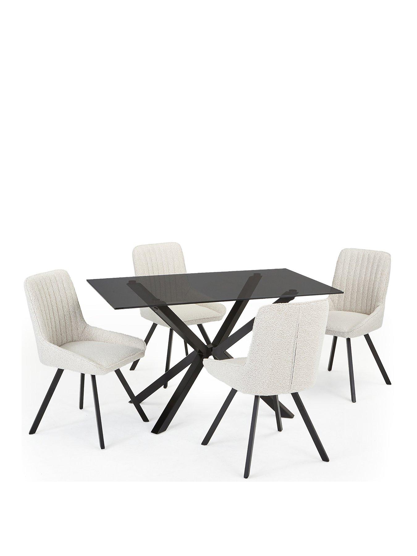 the-very-collection-chopstick-black-130-cm-rectangular-dining-table-nbsp4-marlow-boucle-chairsstillFront