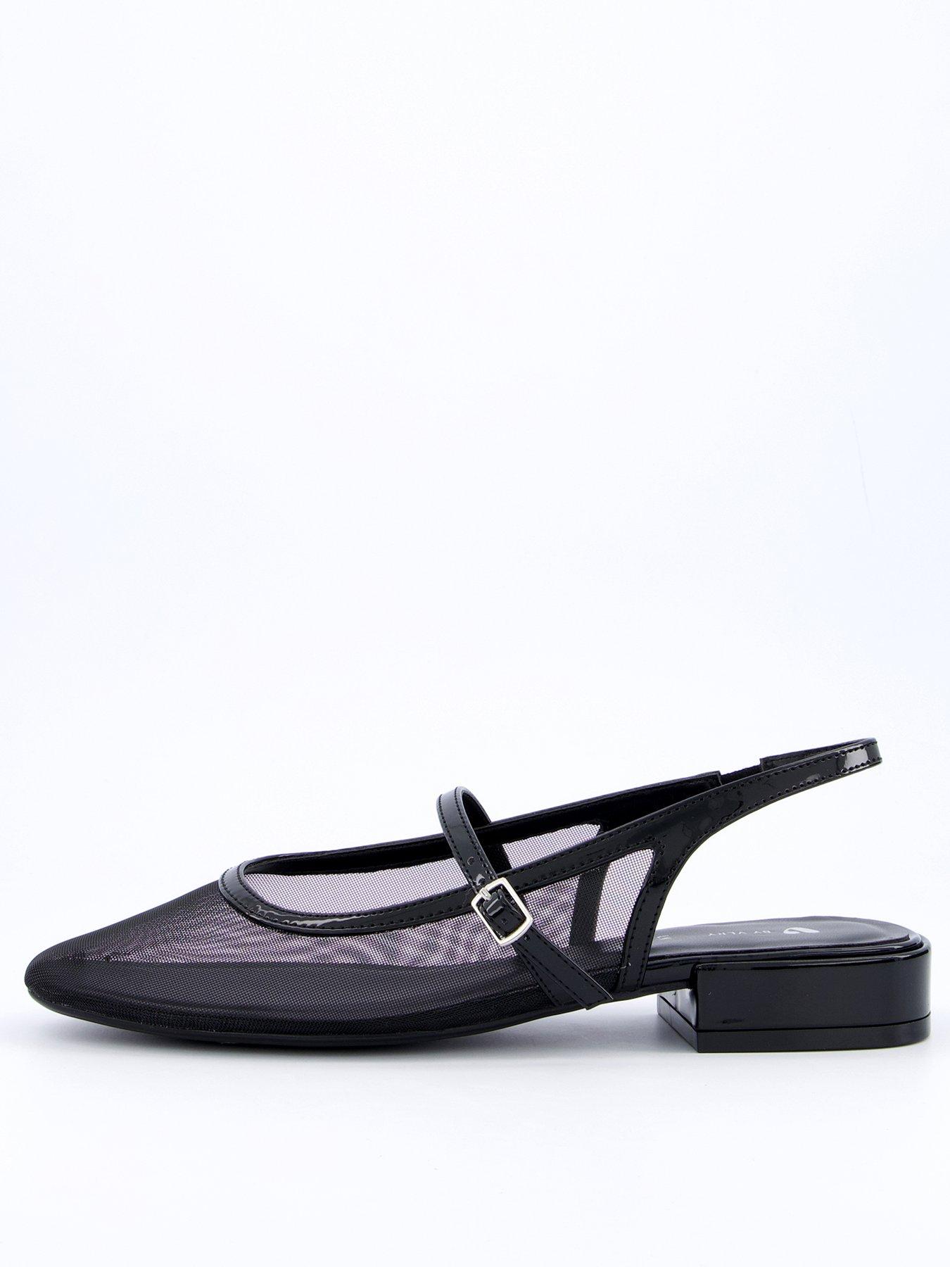 V by Very Sling Back Low Heel Shoe - Black