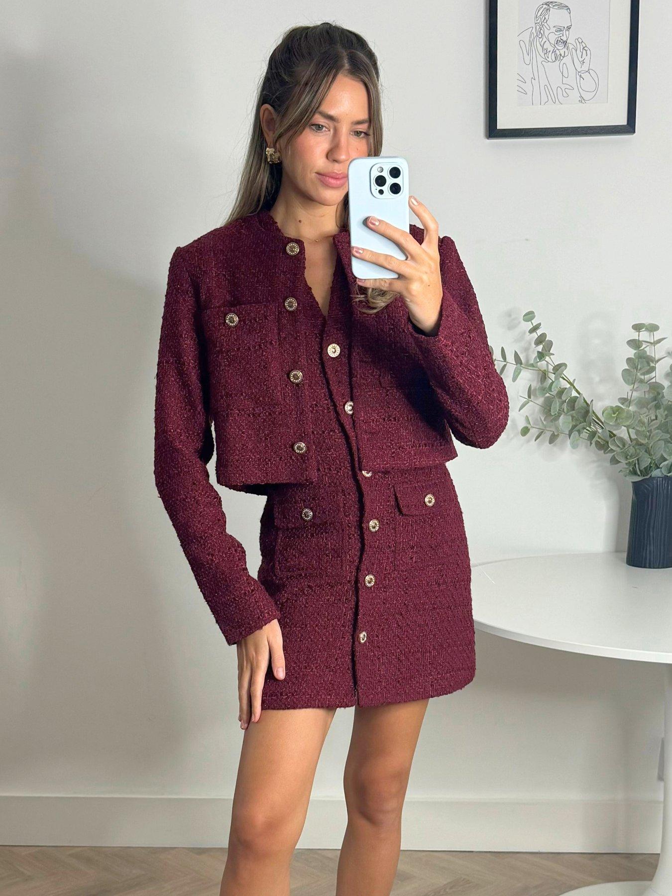 style-cheat-button-detail-boucle-knit-jacket-burgundy