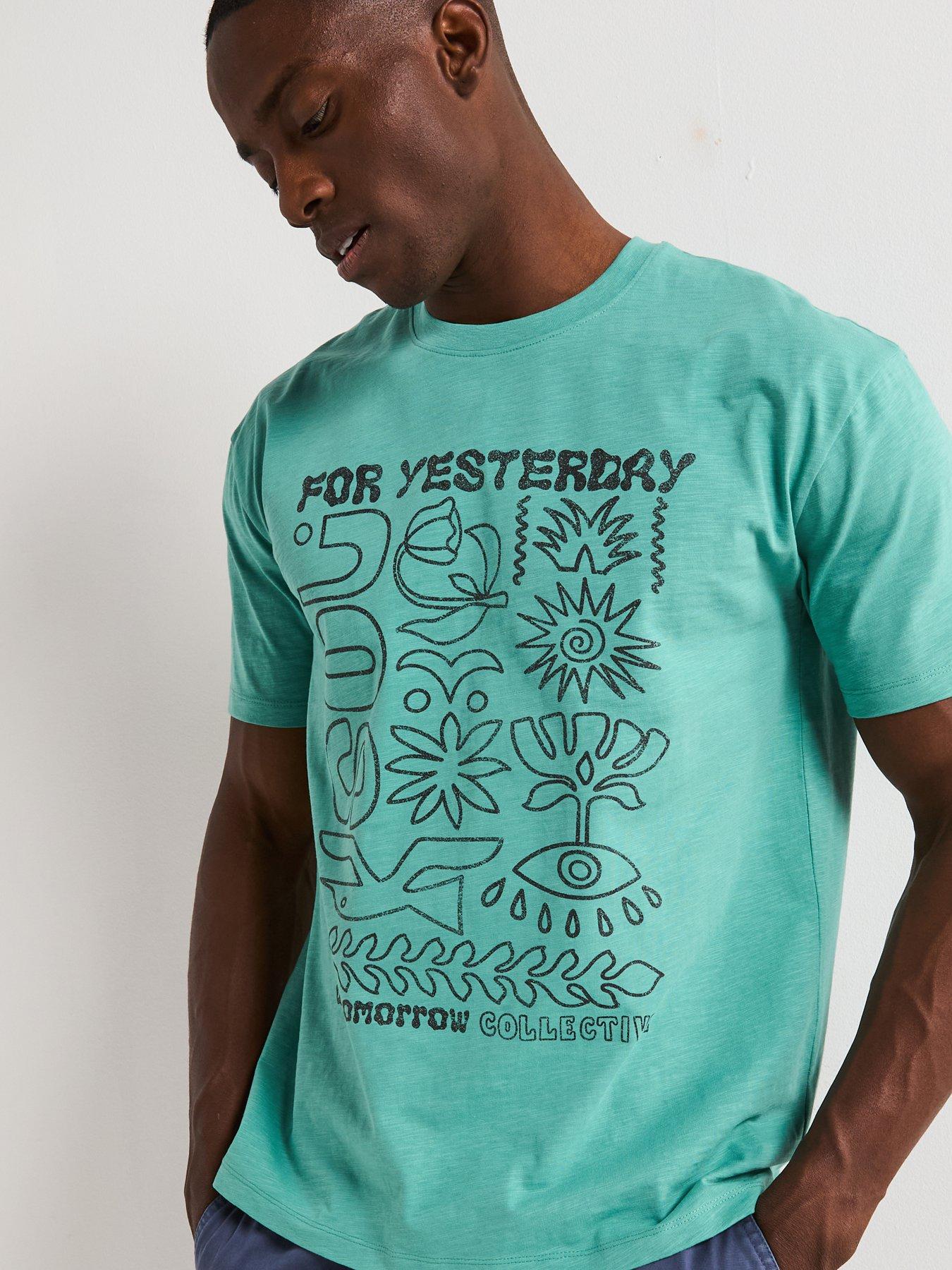 Very Man Relaxed Fit Chest Print T-Shirt - Green