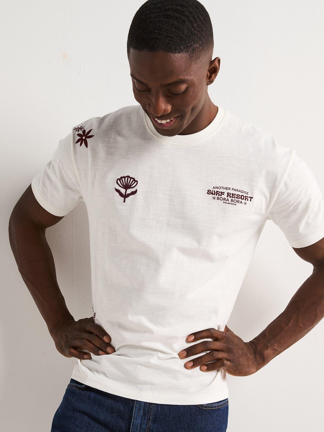 Very Man Relaxed Fit Left Chest Print T-Shirt - Ecru