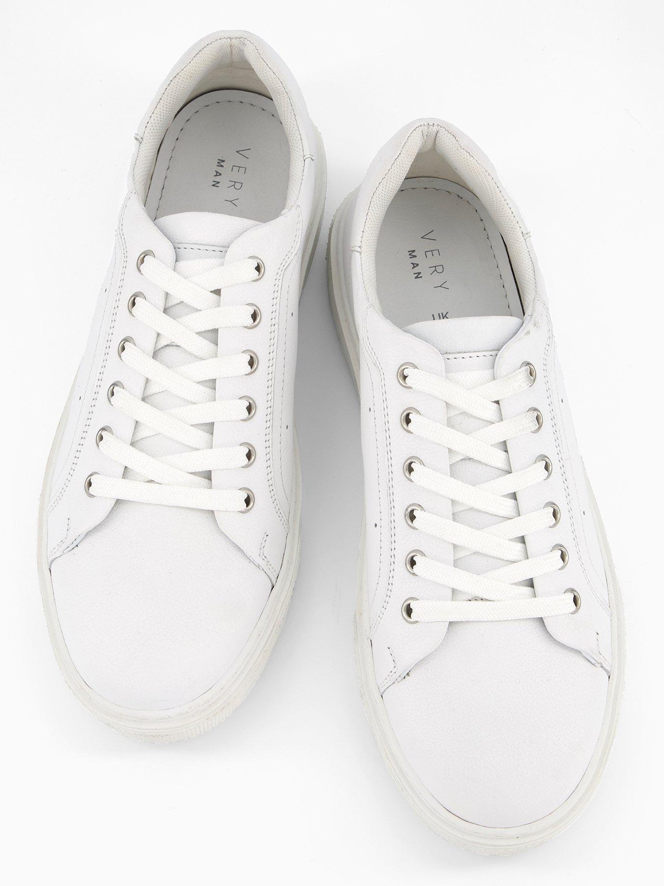 Image 3 of 7 of Very Man Leather Trainer - White