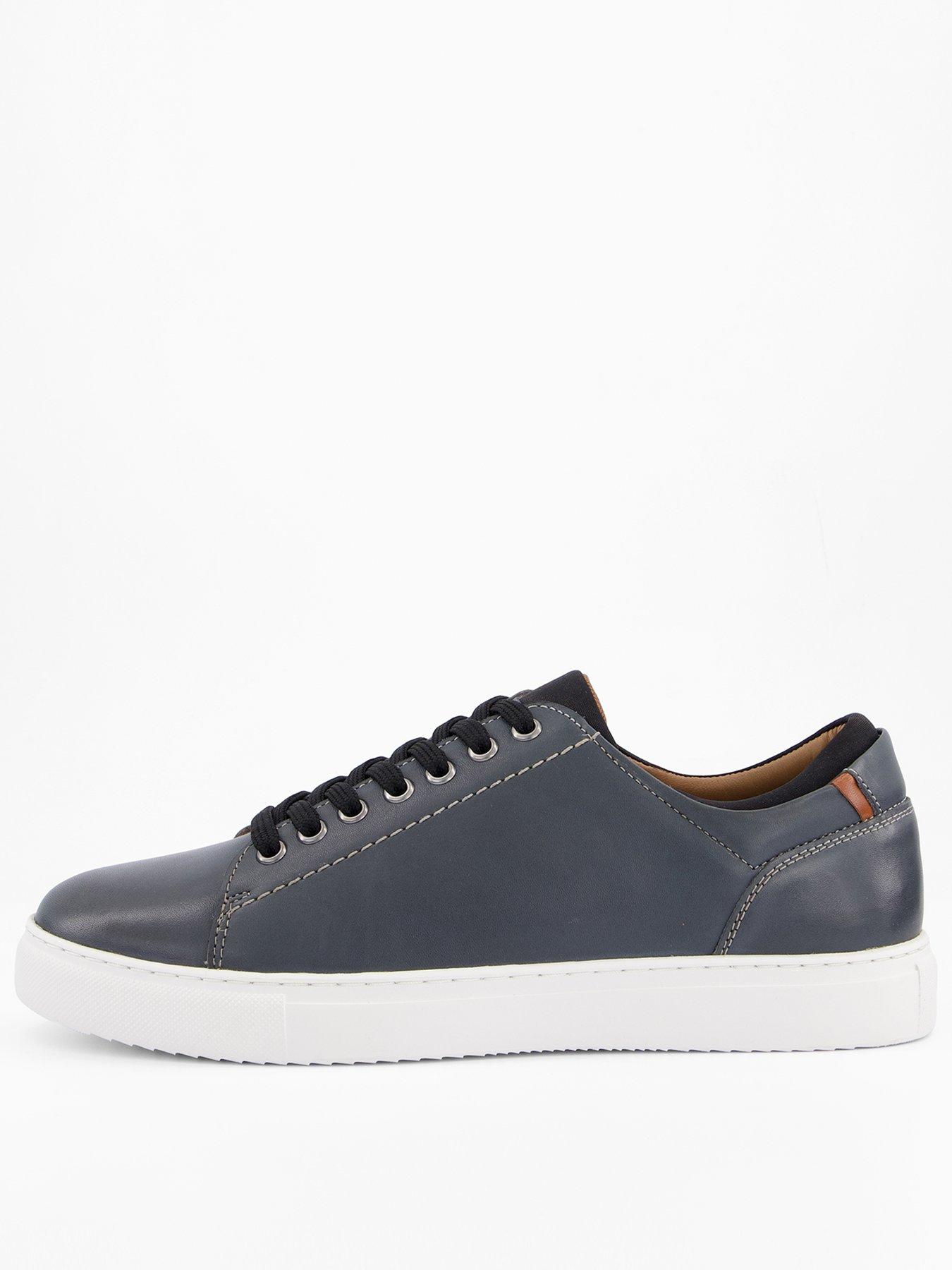 Very Man Leather Trainer - Navy