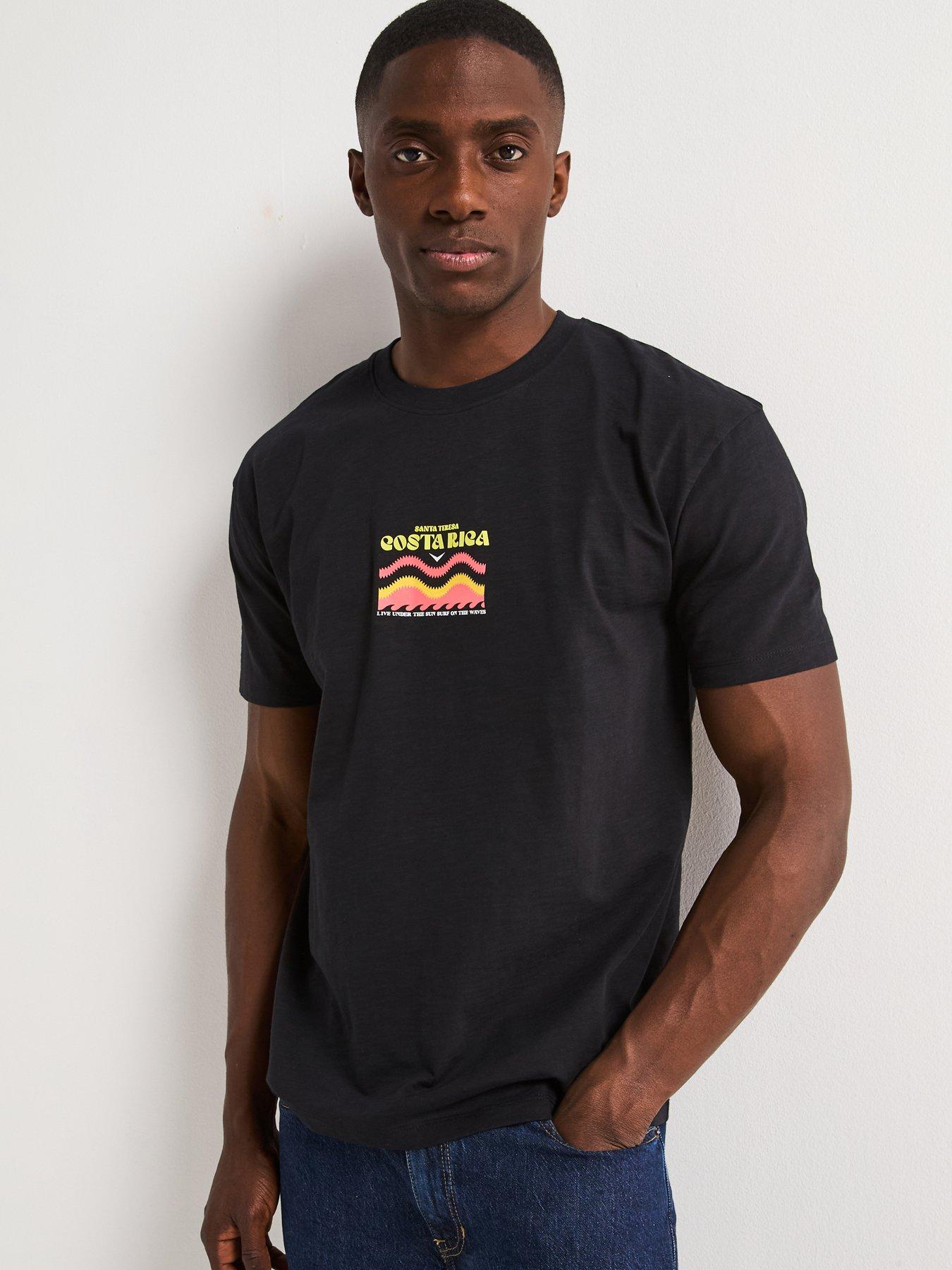 Very Man Relaxed Fit Costa Rica Back Print T-Shirt - Black