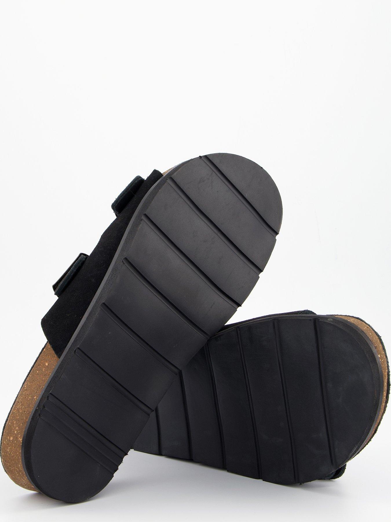 Image 4 of 6 of Very Man Suede Footbed Sandal - Black