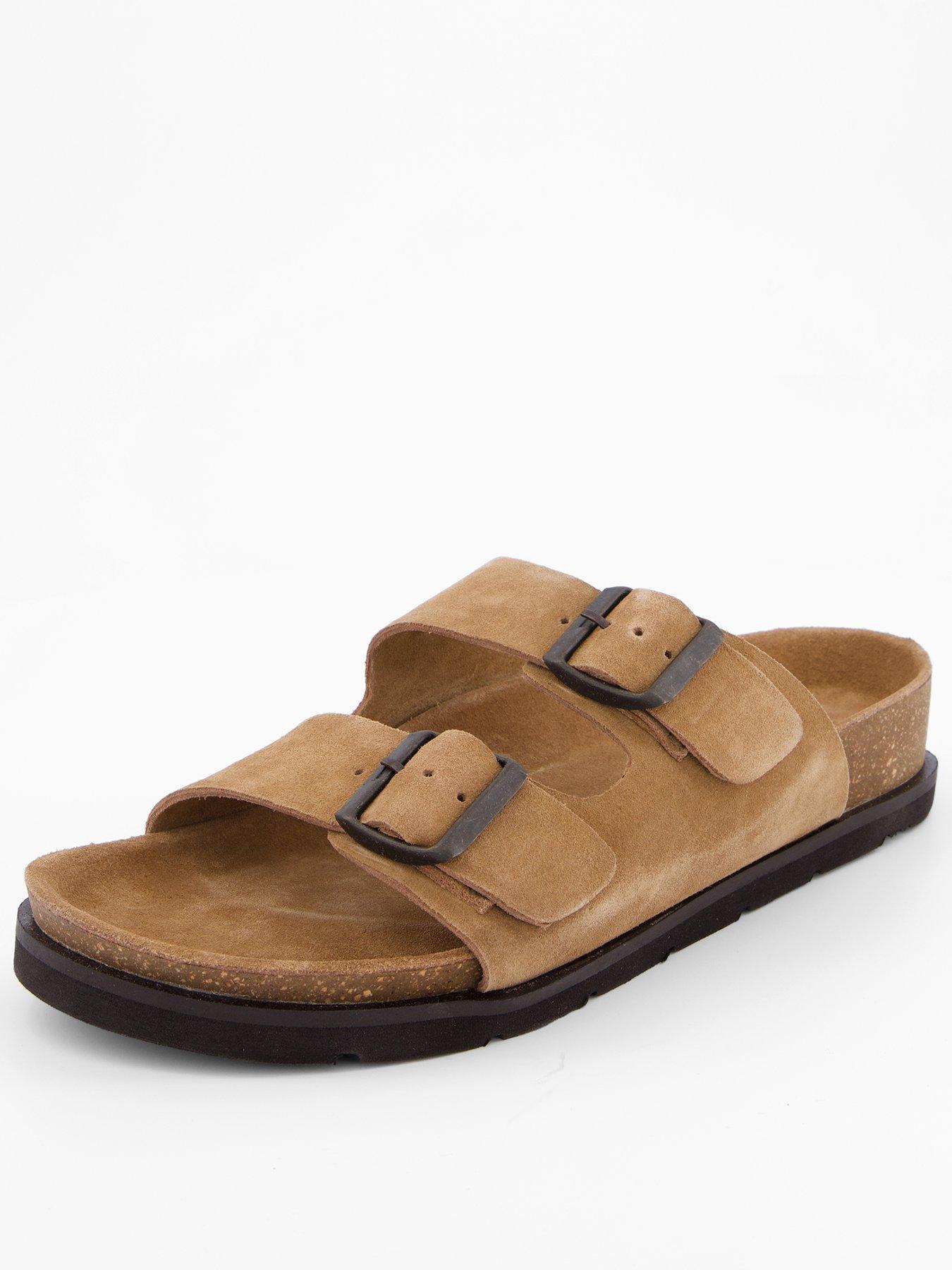 Very Man Suede Footbed Sandal - Brown