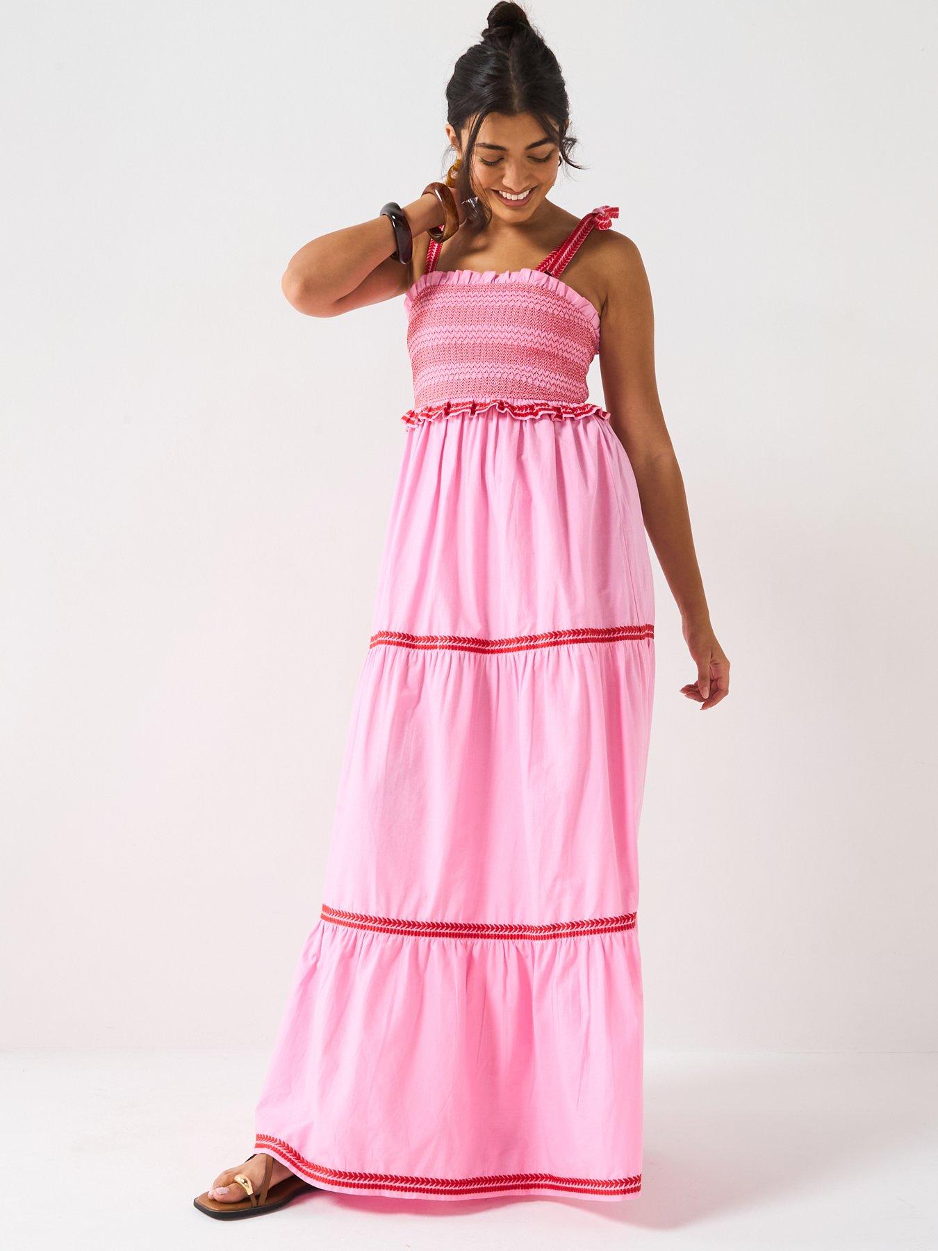 v-by-very-contrast-stitch-maxi-dress-pinkback