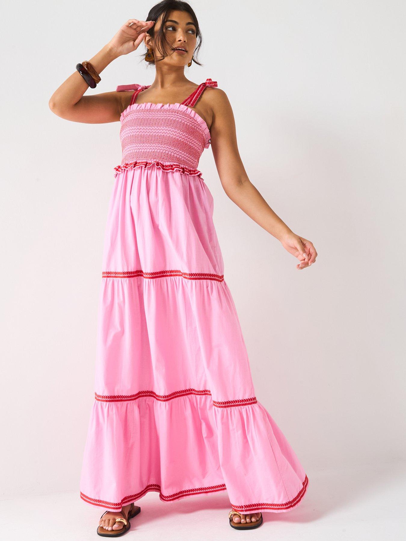 v-by-very-contrast-stitch-maxi-dress-pinkoutfit