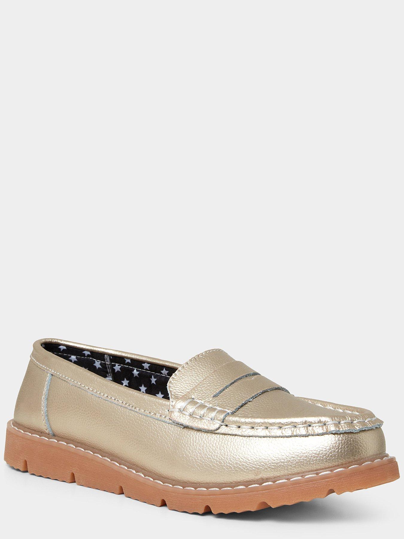 joe-browns-metallic-leather-loafers-goldoutfit