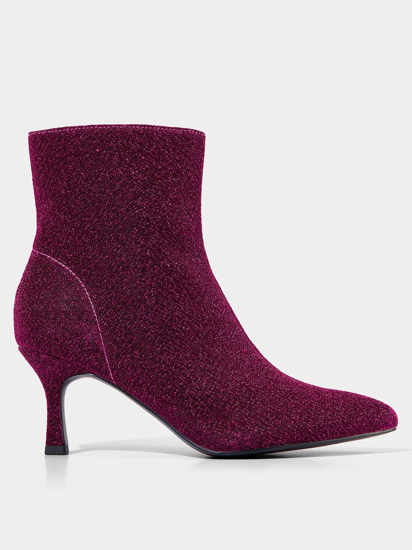 joe-browns-sparkling-knitted-ankle-boots-pink