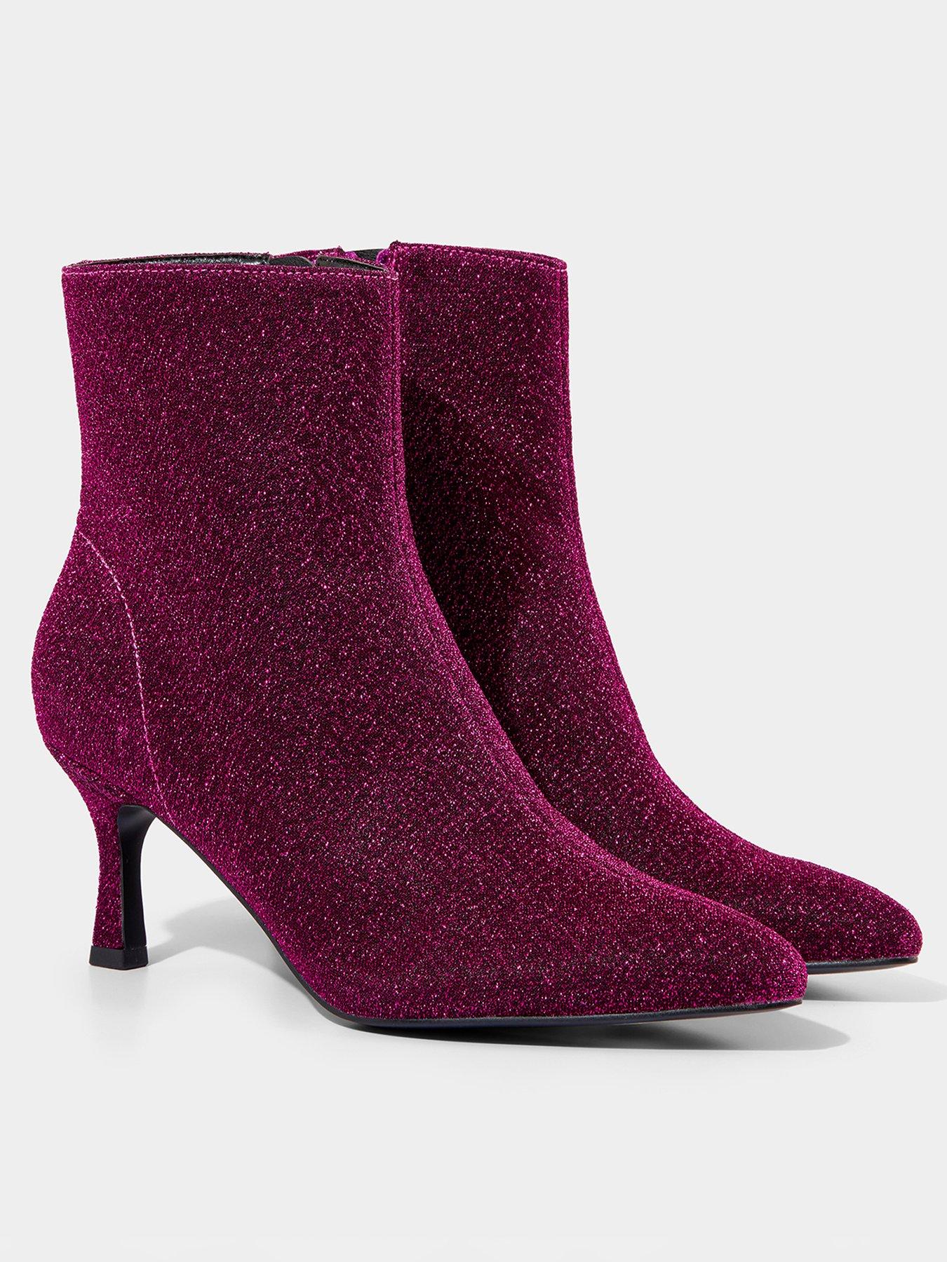 joe-browns-sparkling-knitted-ankle-boots-pinkback