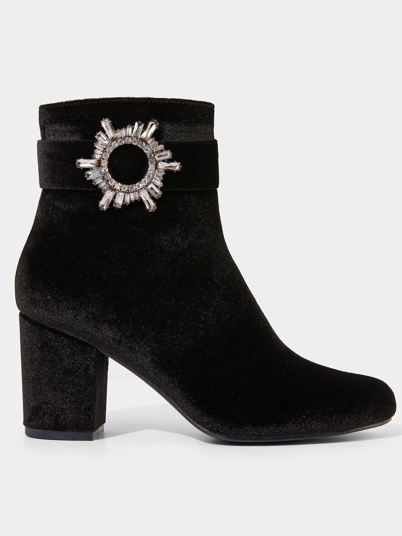 joe-browns-diamante-buckle-velvet-boots-black