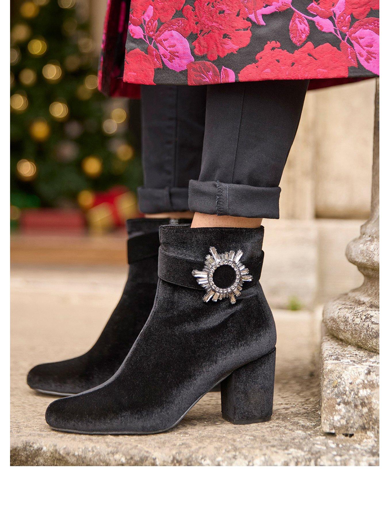 joe-browns-diamante-buckle-velvet-boots-blackstillFront