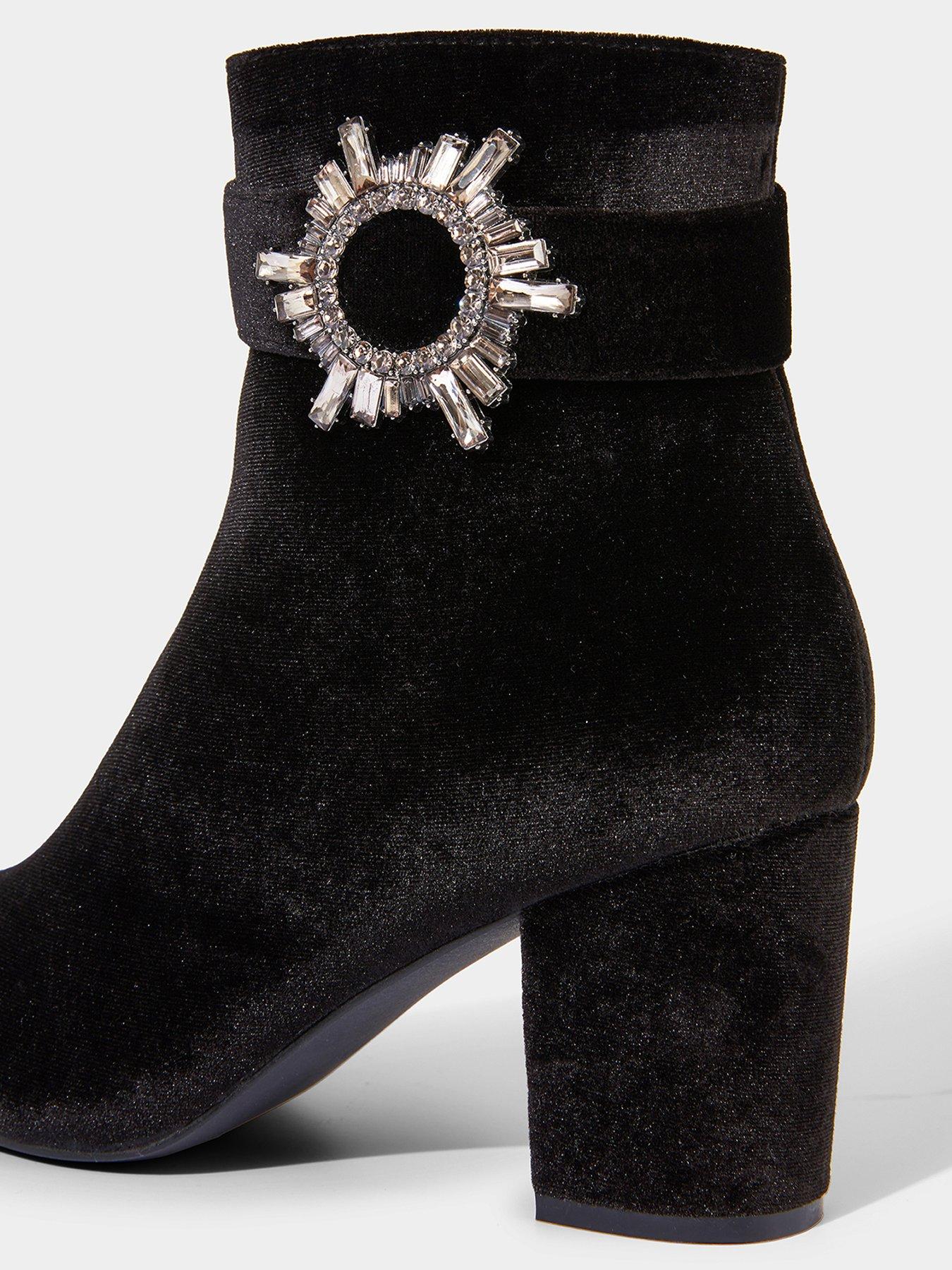 joe-browns-diamante-buckle-velvet-boots-blackdetail